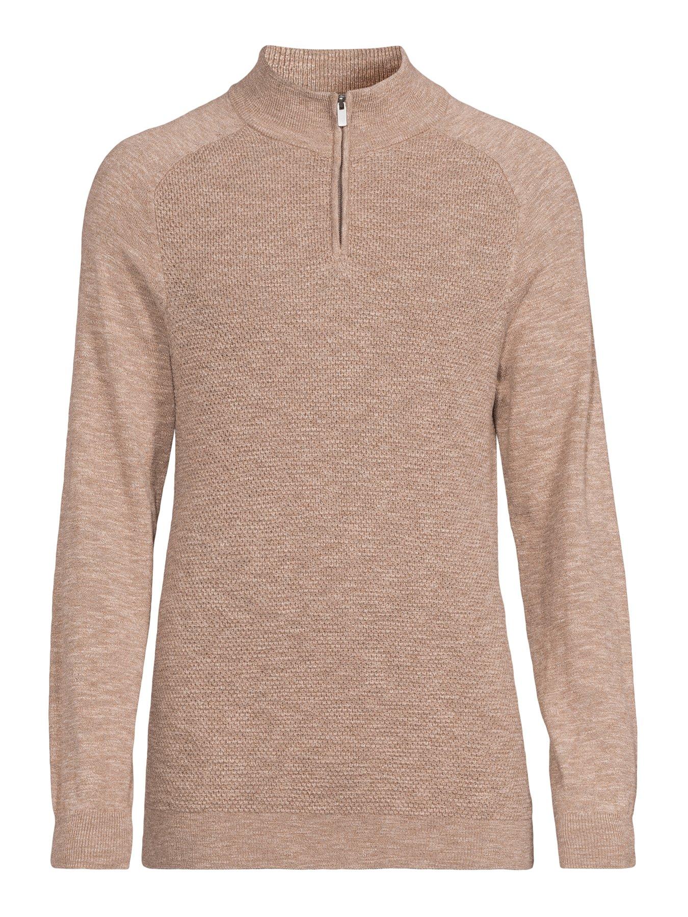 Image 7 of 7 of The Very Collection Textured Tri-Marl 1/4 Zip Jumper - Beige