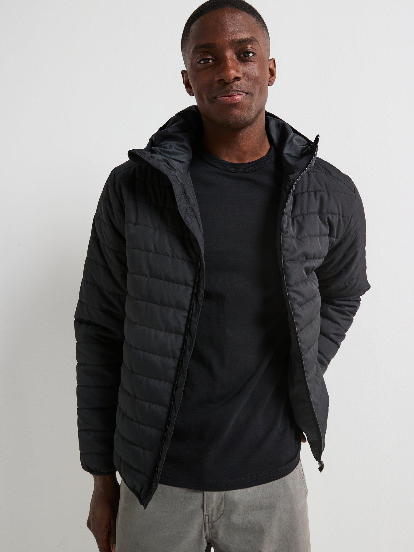 undefined Shower Resistant Lightweight Hooded Padded Jacket  - Black