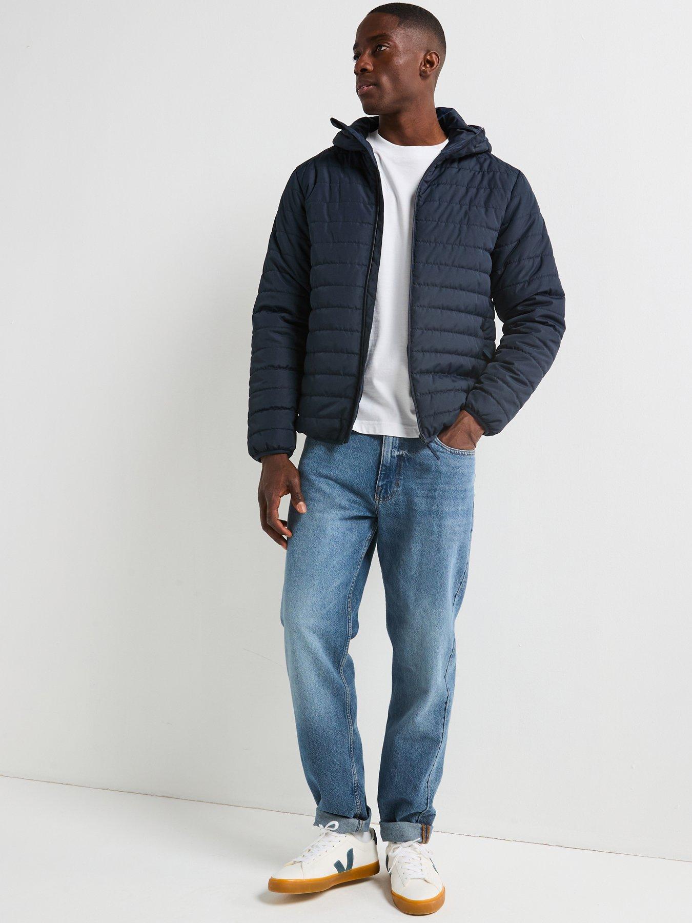 undefined Shower Resistant Lightweight Hooded Padded Jacket - Navy