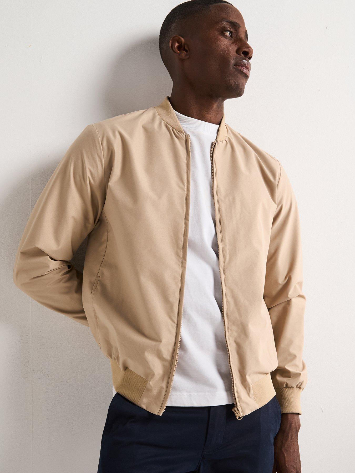 undefined Shower Resistant Bomber Jacket - Stone