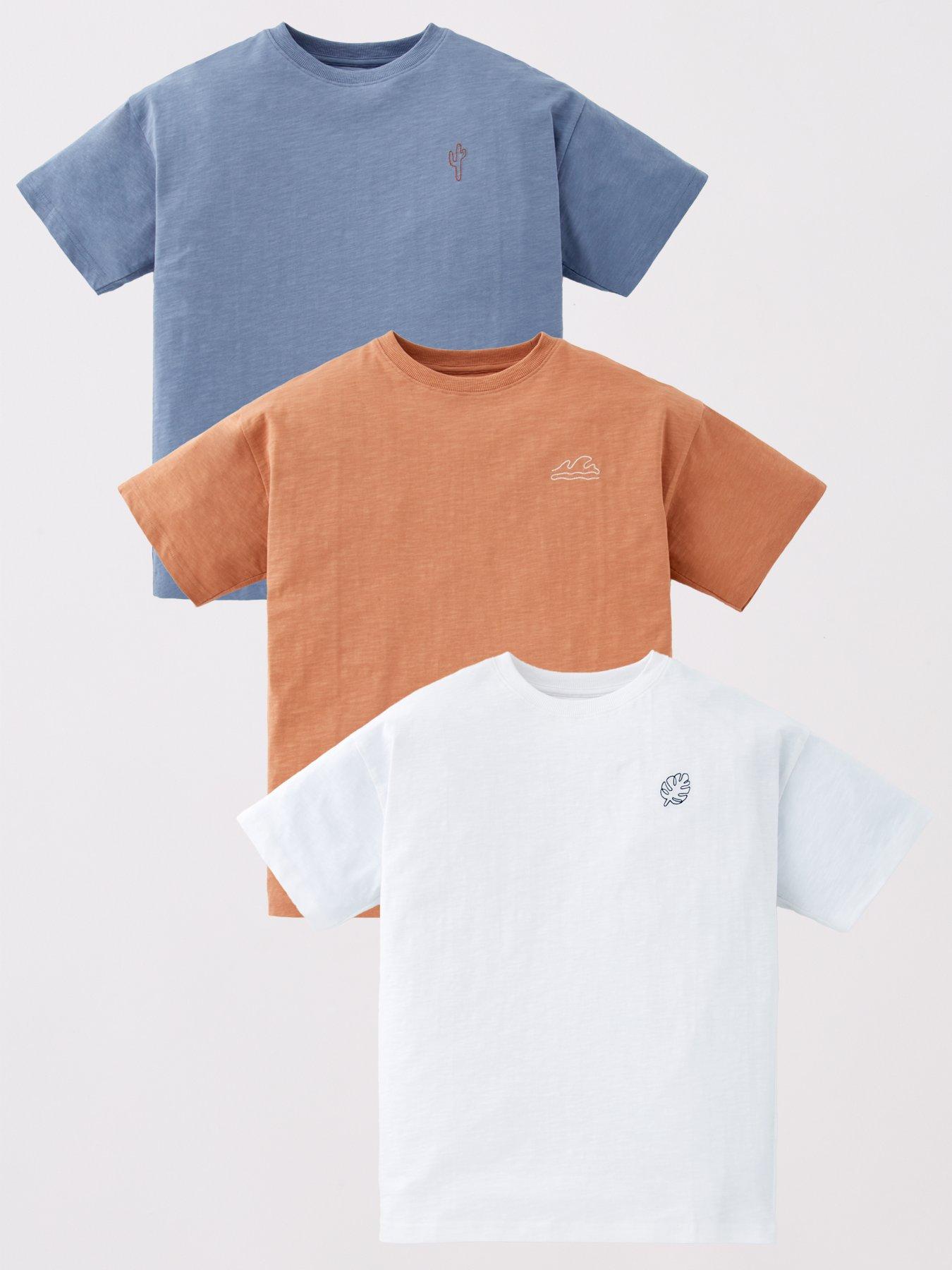 undefined Boys 3 Pack Chest Embroidery T-Shirts - Multi