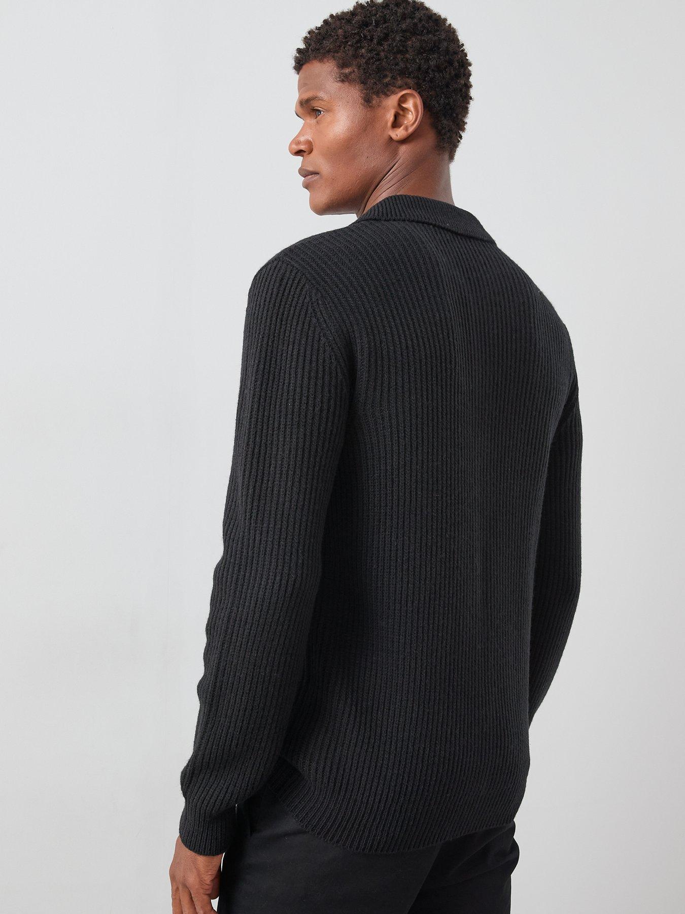 Image 2 of 7 of Very Man Supersoft Button Through Cardigan - Black