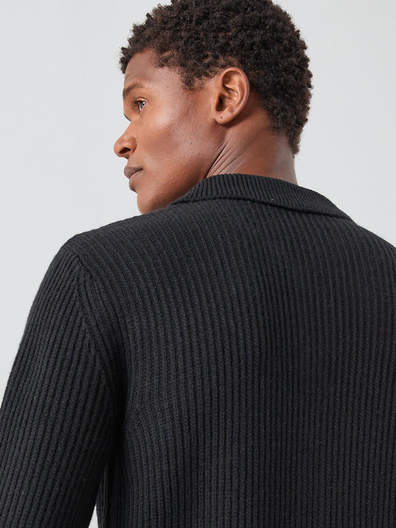 Image 5 of 7 of Very Man Supersoft Button Through Cardigan - Black
