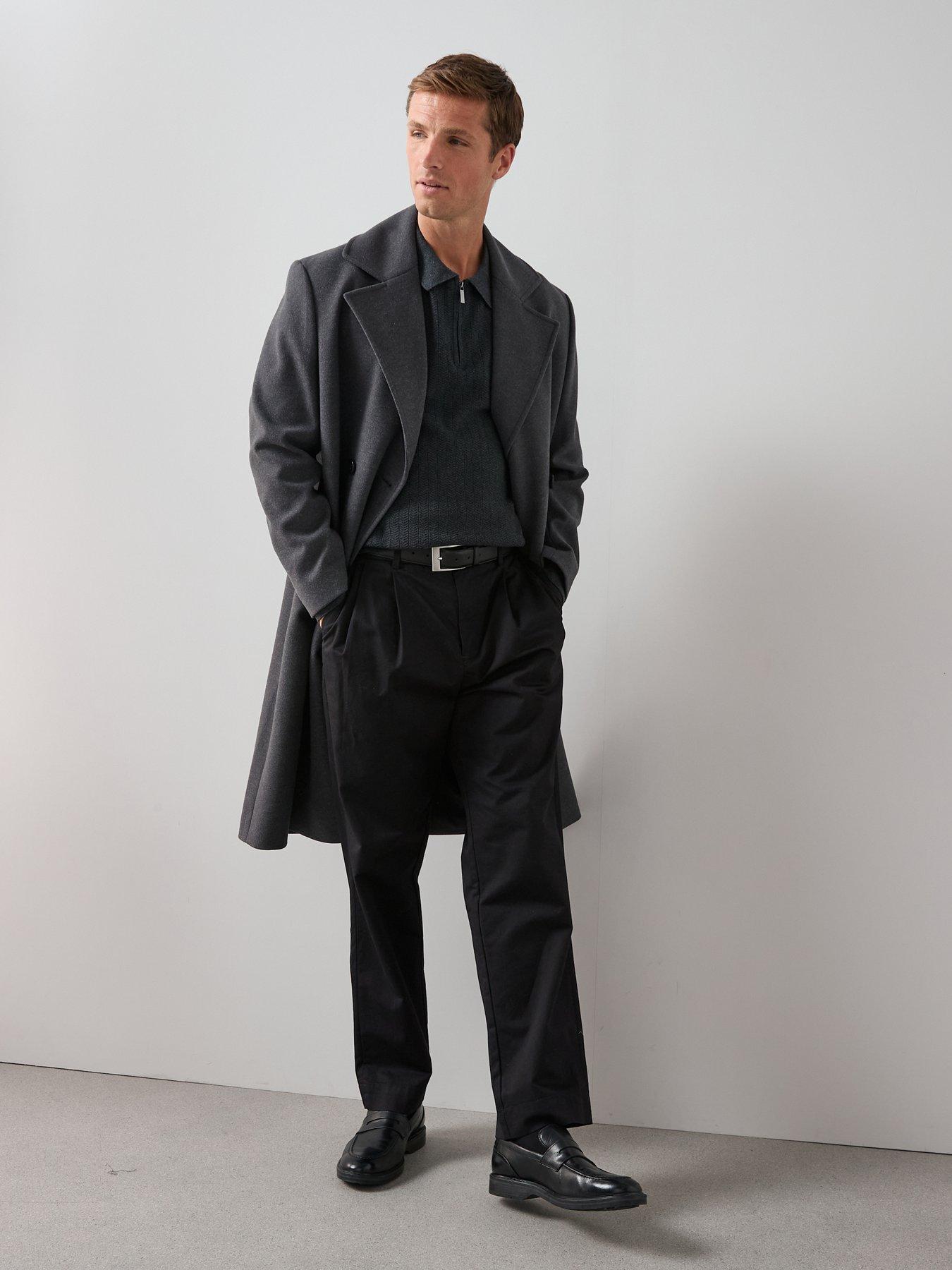Image 3 of 6 of The Very Collection Cotton Rich Textured 1/4 Zip - Charcoal