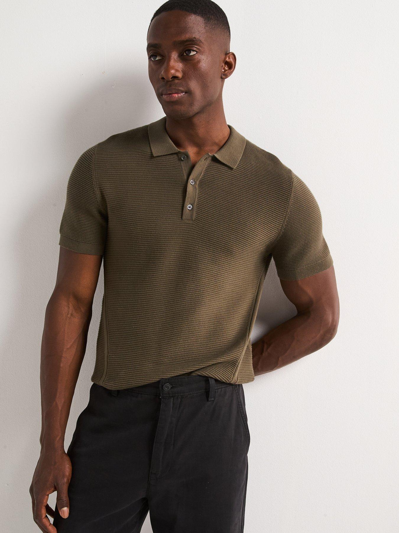 undefined Pure Cotton Ottoman Polo Top - Khaki