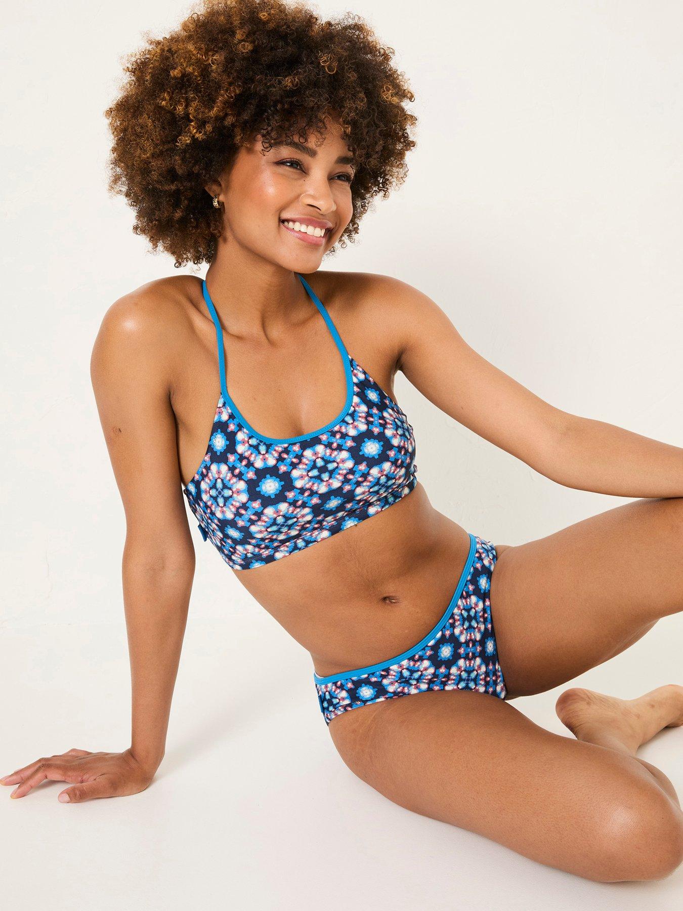 Image 3 of 5 of FatFace Batik Geo Bikini Top - Blue