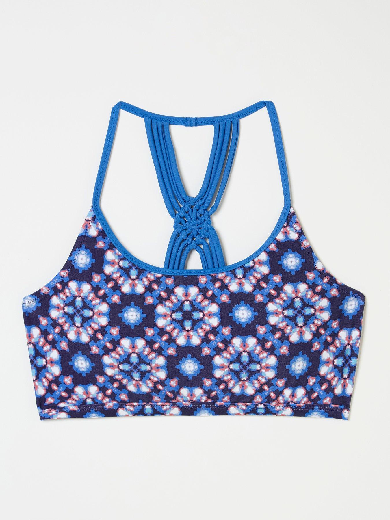 Image 5 of 5 of FatFace Batik Geo Bikini Top - Blue