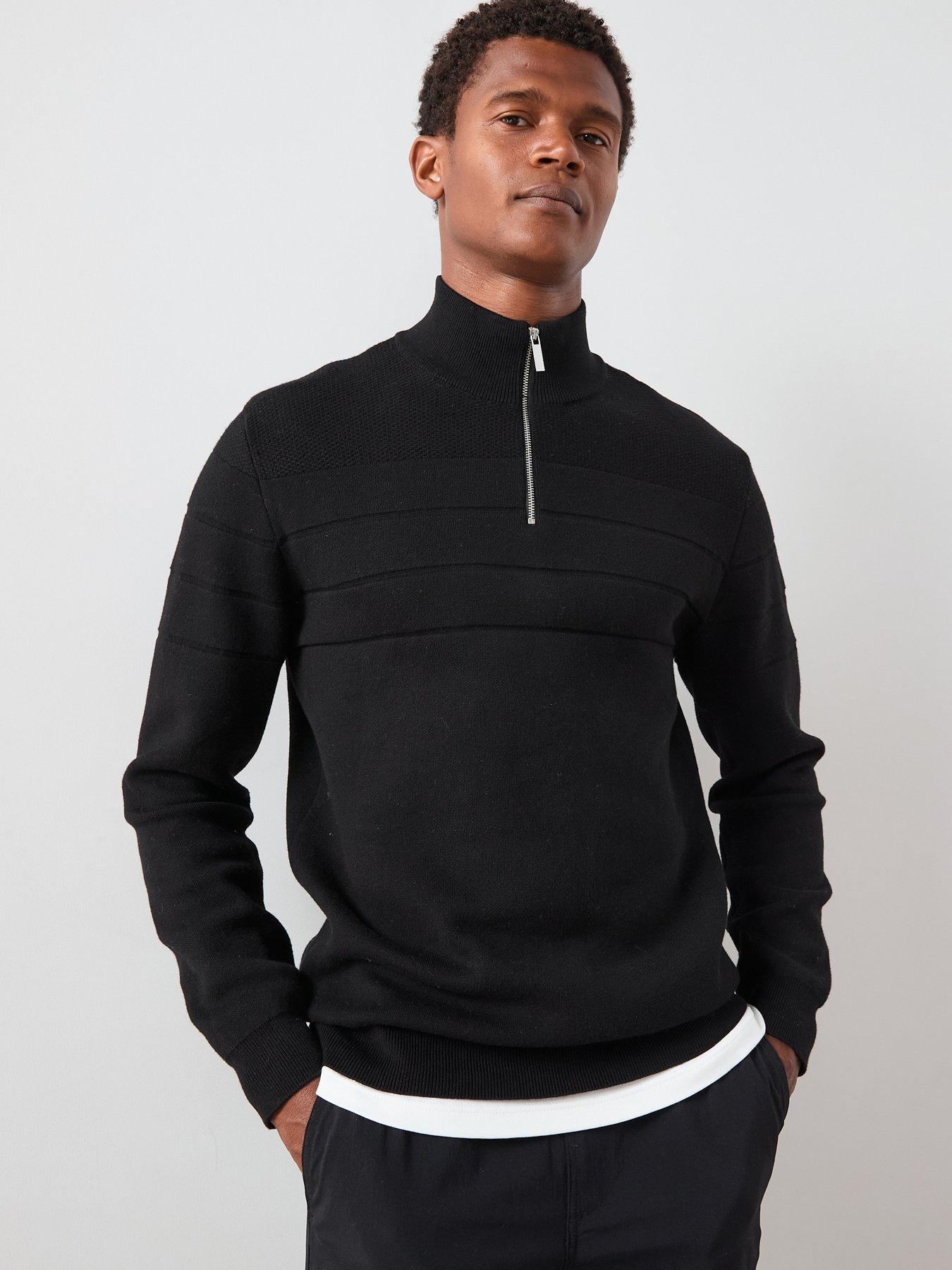 the-very-collection-textured-stripe-14-zip-with-cotton-black