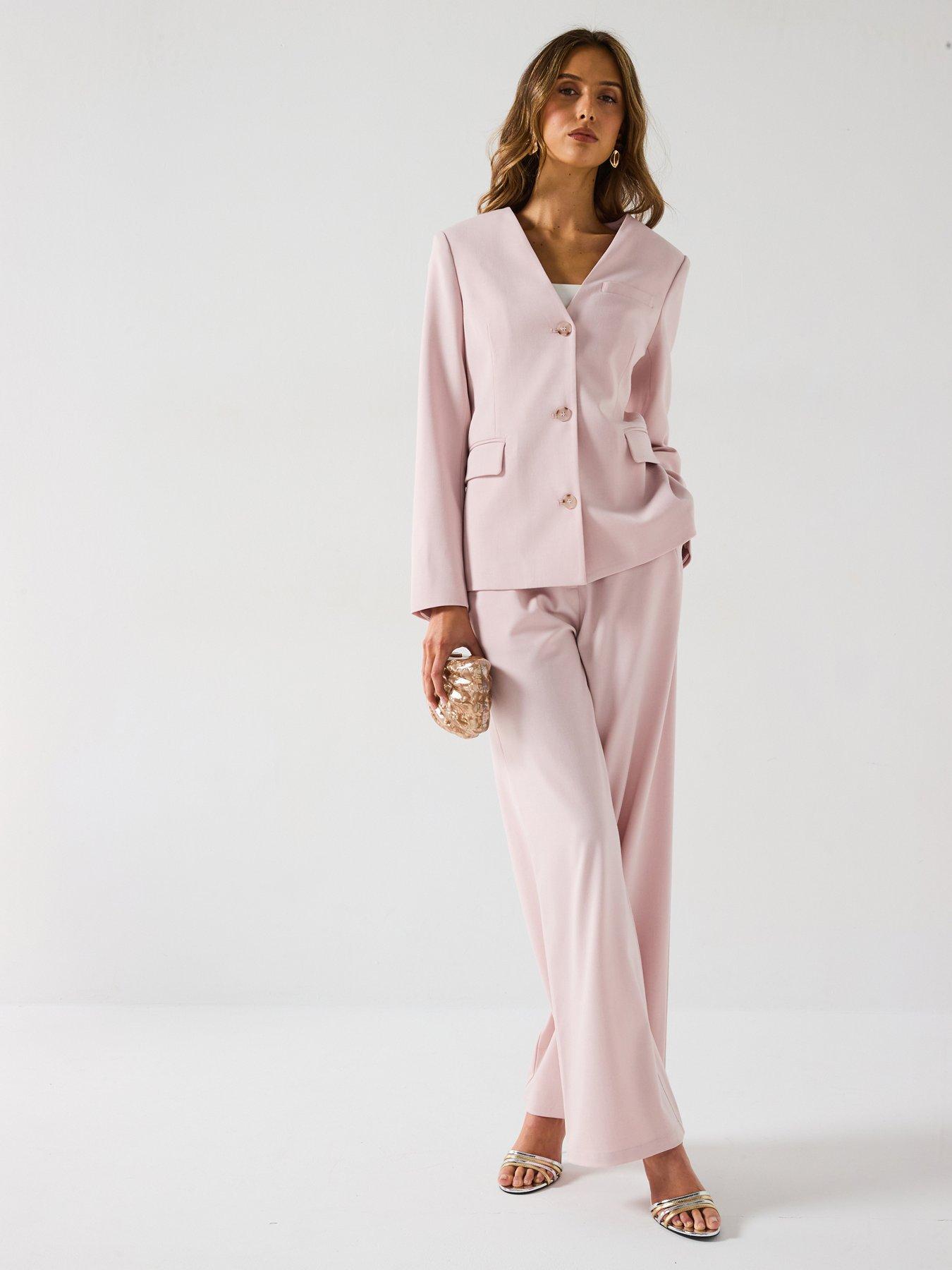 undefined Collarless Tailored Jacket