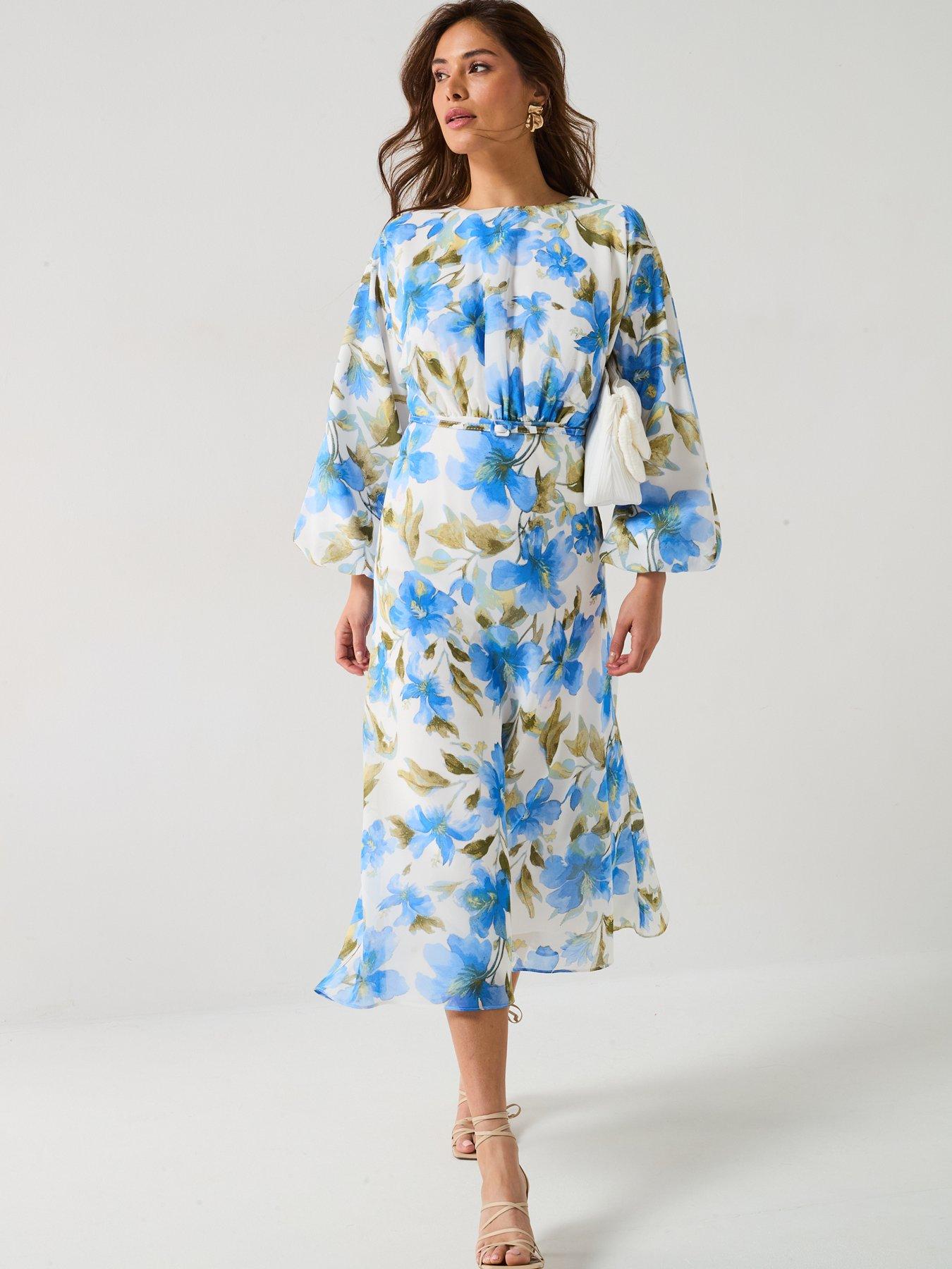 Image 3 of 6 of Six Stories Floral Balloon Sleeve Maxi Dress