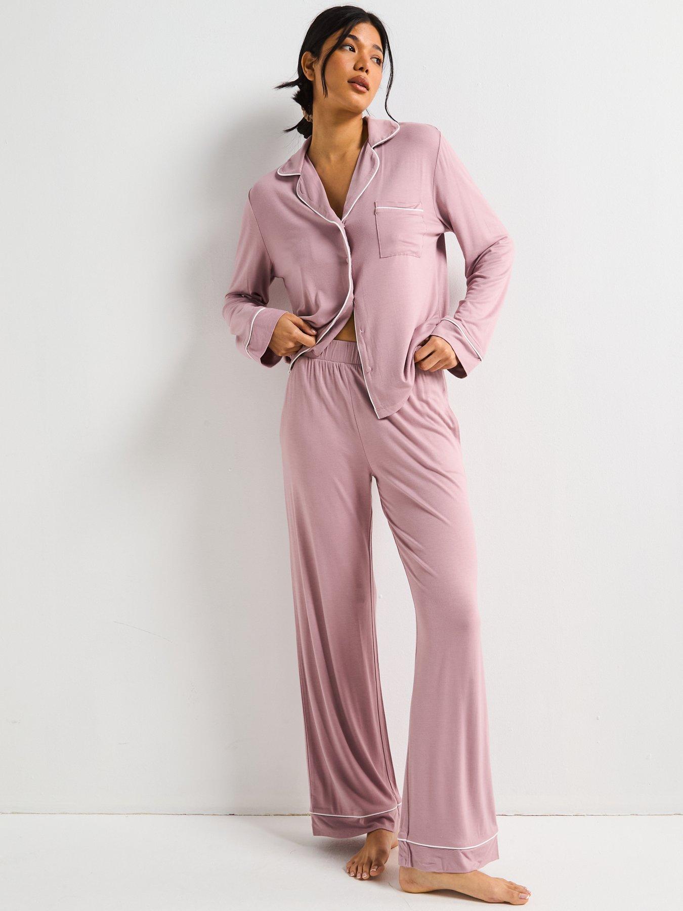 undefined Long Sleeve Soft Touch Jerey Revere Pj Set