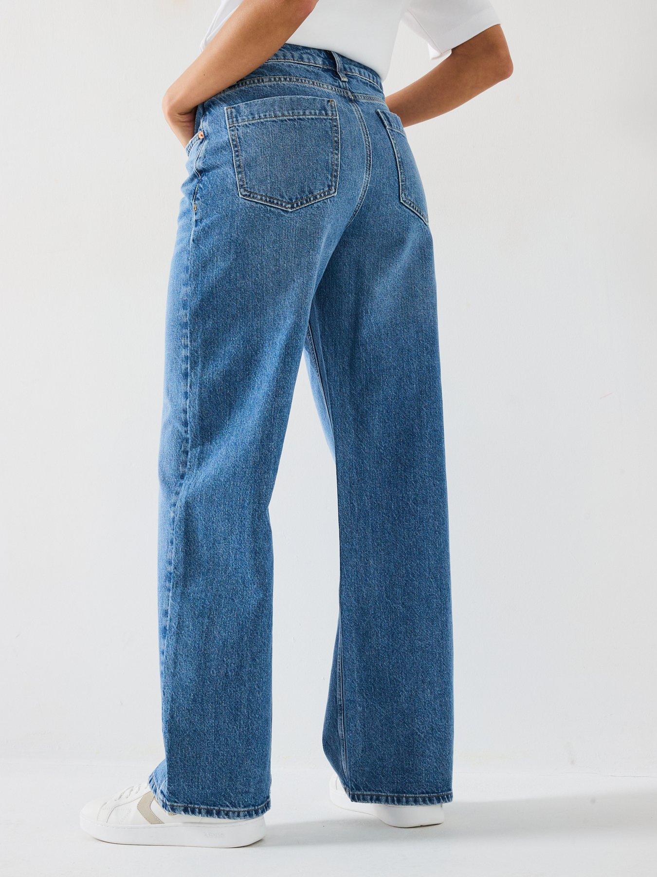 Image 2 of 6 of V by Very Low Slung Baggy Jeans - Mid Wash