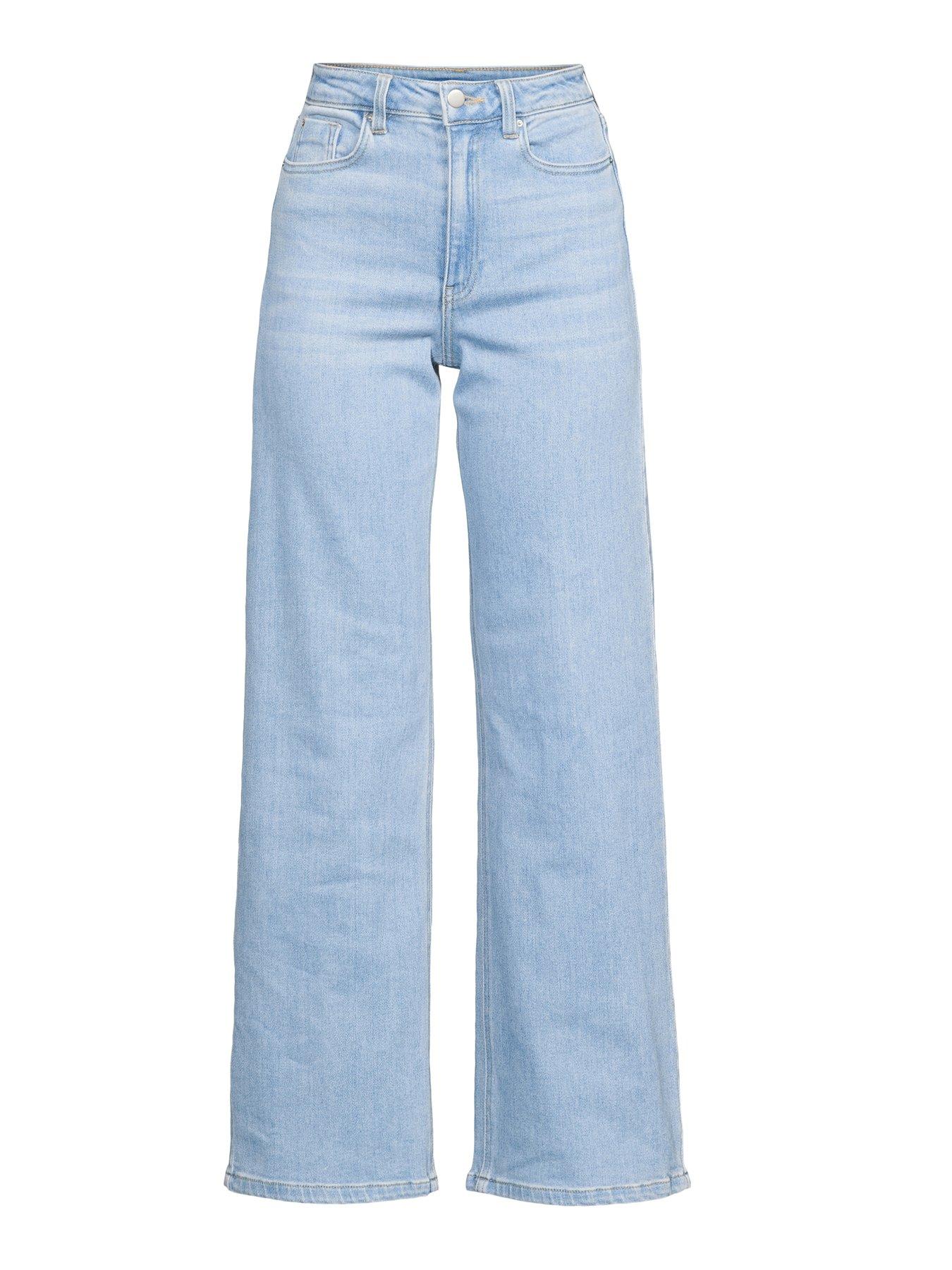 Image 7 of 7 of V by Very Wide Leg Jeans With Stretch - Light Wash