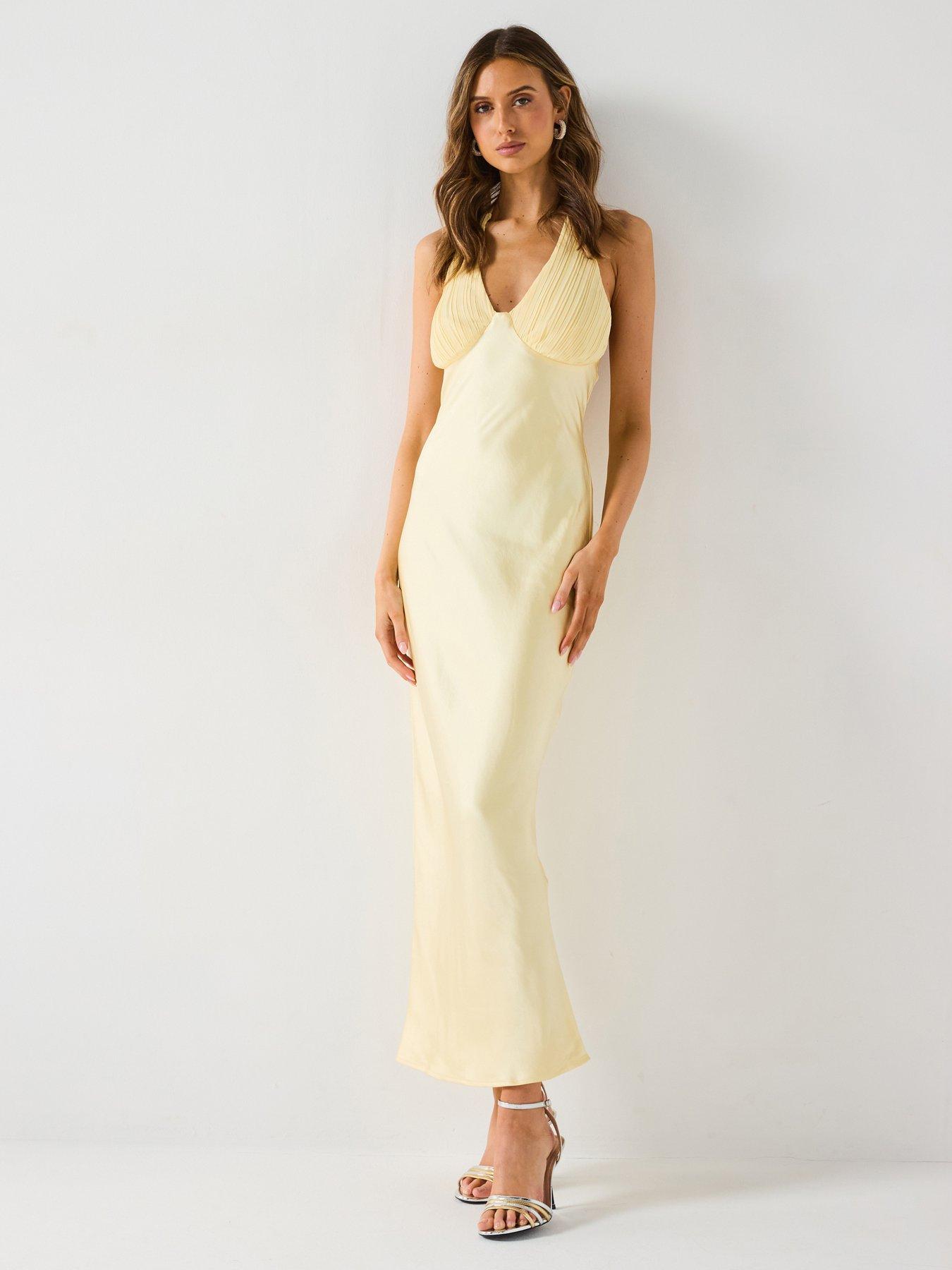 undefined Pleated Halter Neck Midaxi Dress