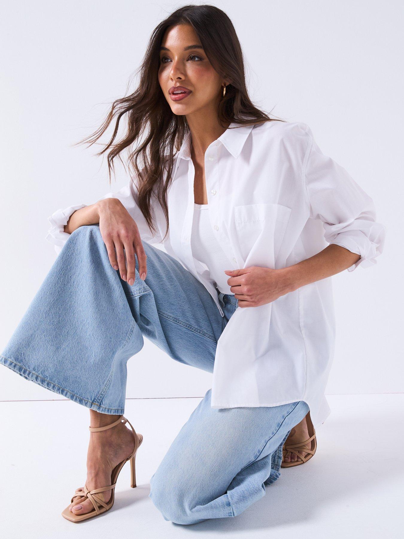 Image 4 of 6 of The Very Collection Denim Palazzo Jeans - Light Wash