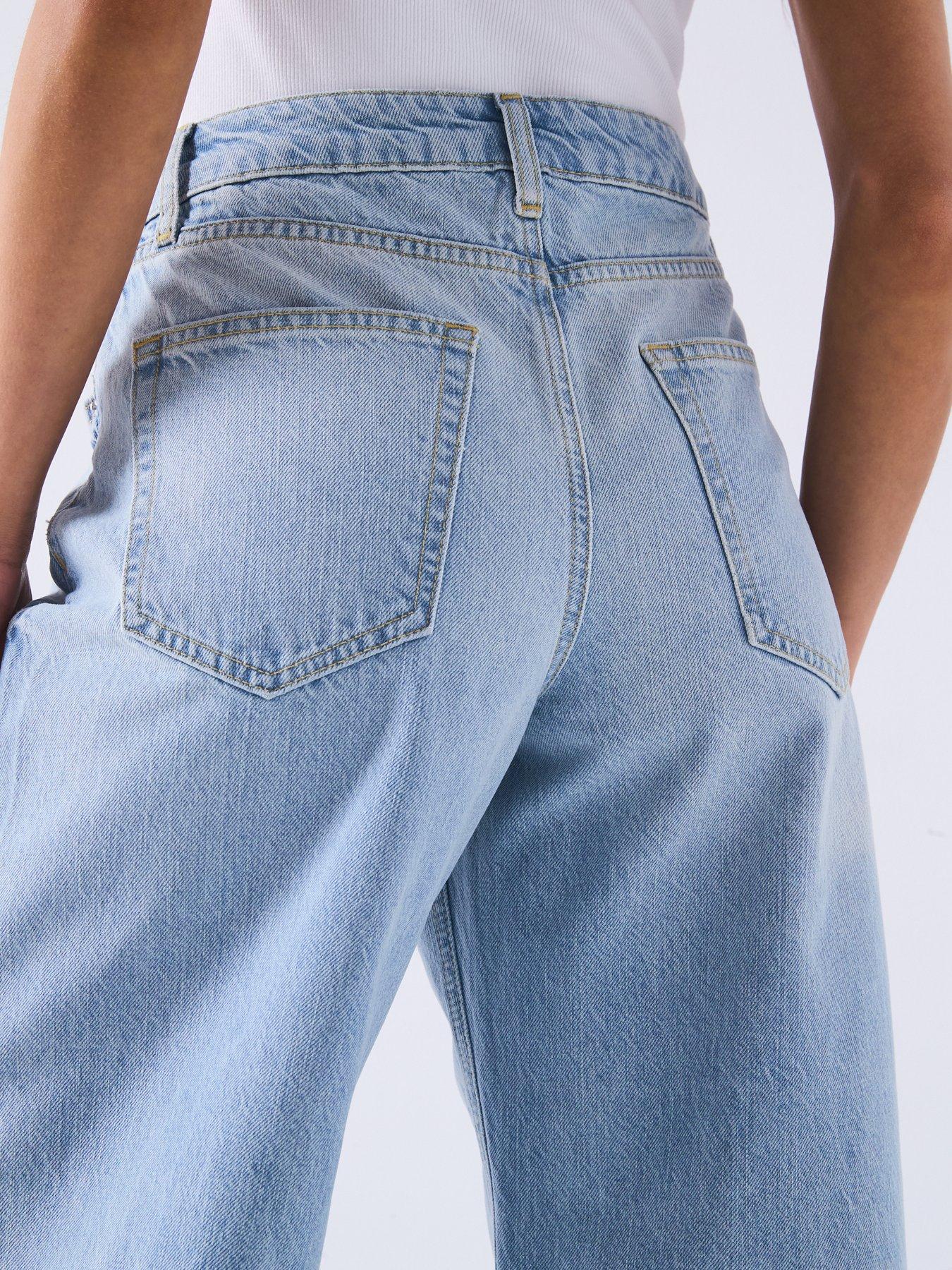Image 5 of 6 of The Very Collection Denim Palazzo Jeans - Light Wash