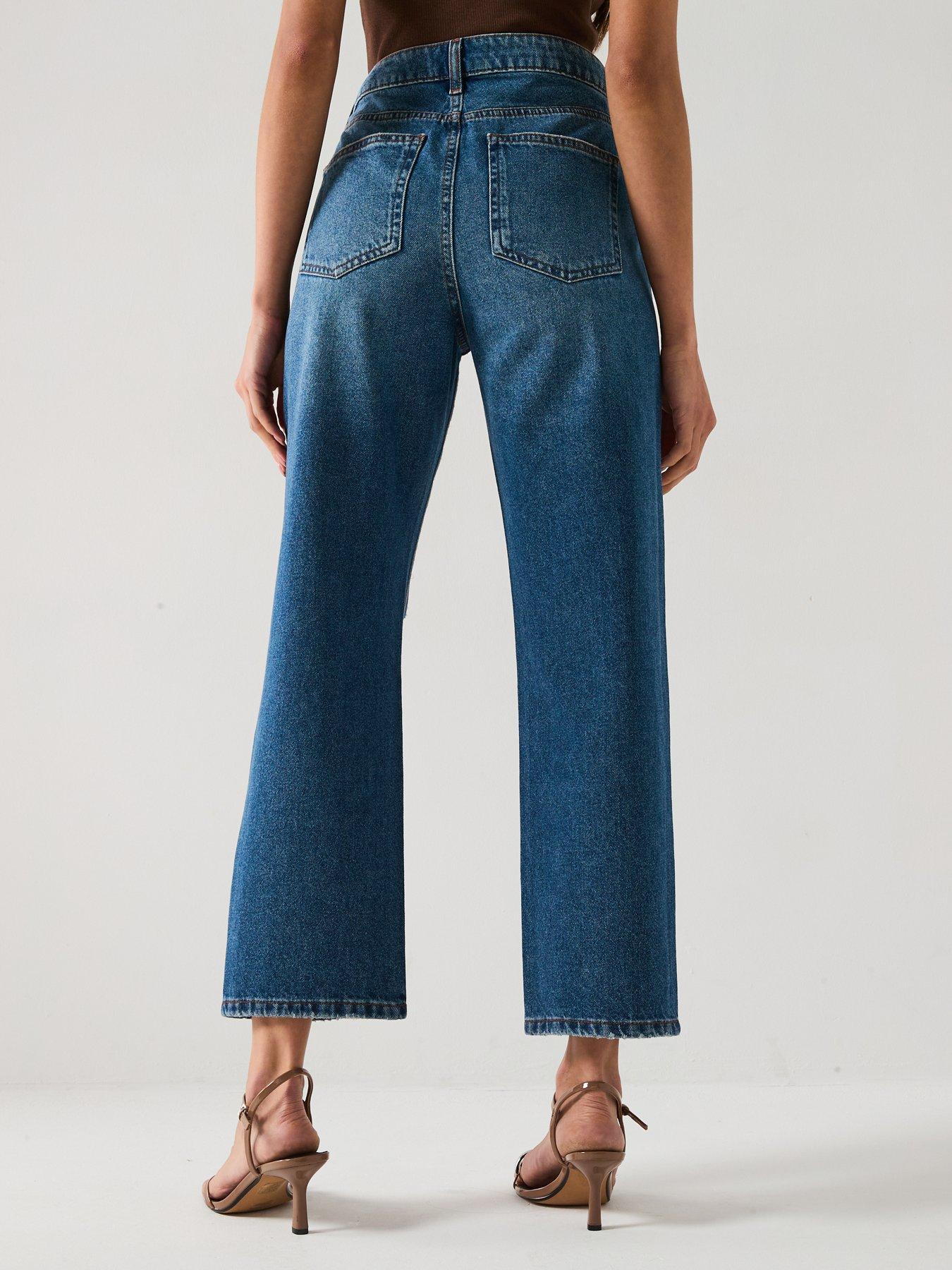 Image 2 of 6 of The Very Collection Distressed Authentic Boyfriend Jeans - Dark Wash
