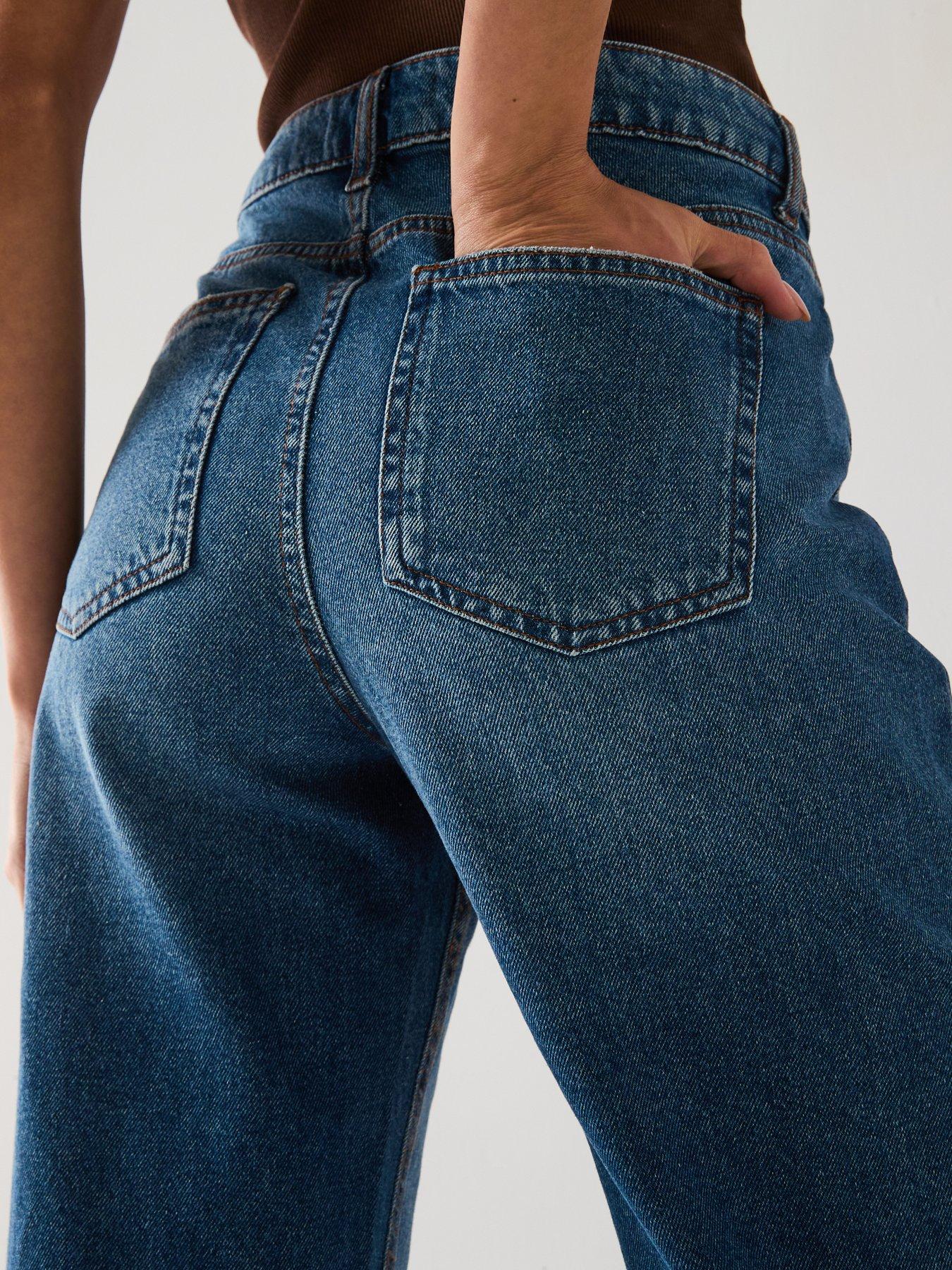 Image 4 of 6 of The Very Collection Distressed Authentic Boyfriend Jeans - Dark Wash