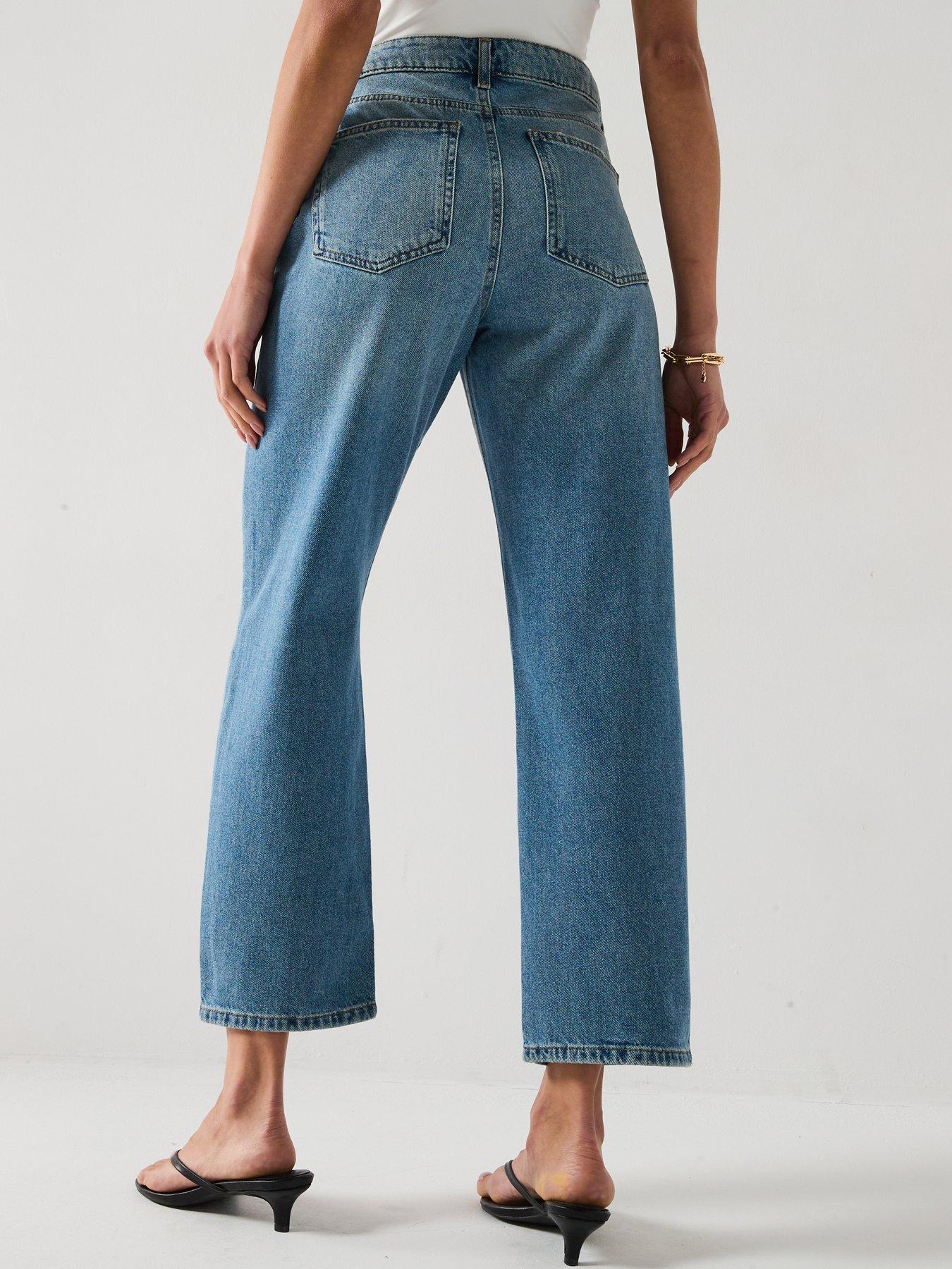 Image 2 of 6 of The Very Collection Distressed Authentic Boyfriend Jeans - Mid Wash