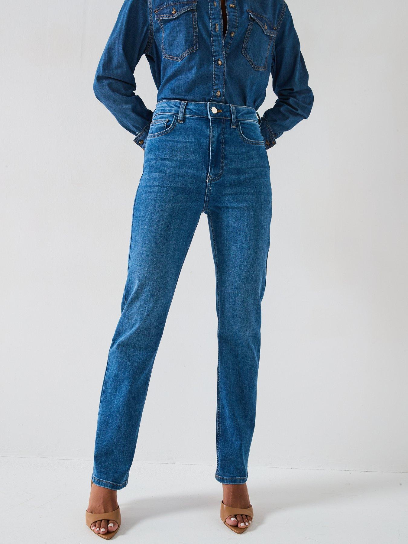 Image 3 of 6 of The Very Collection Sculpt Straight Leg Jeans - Mid Wash