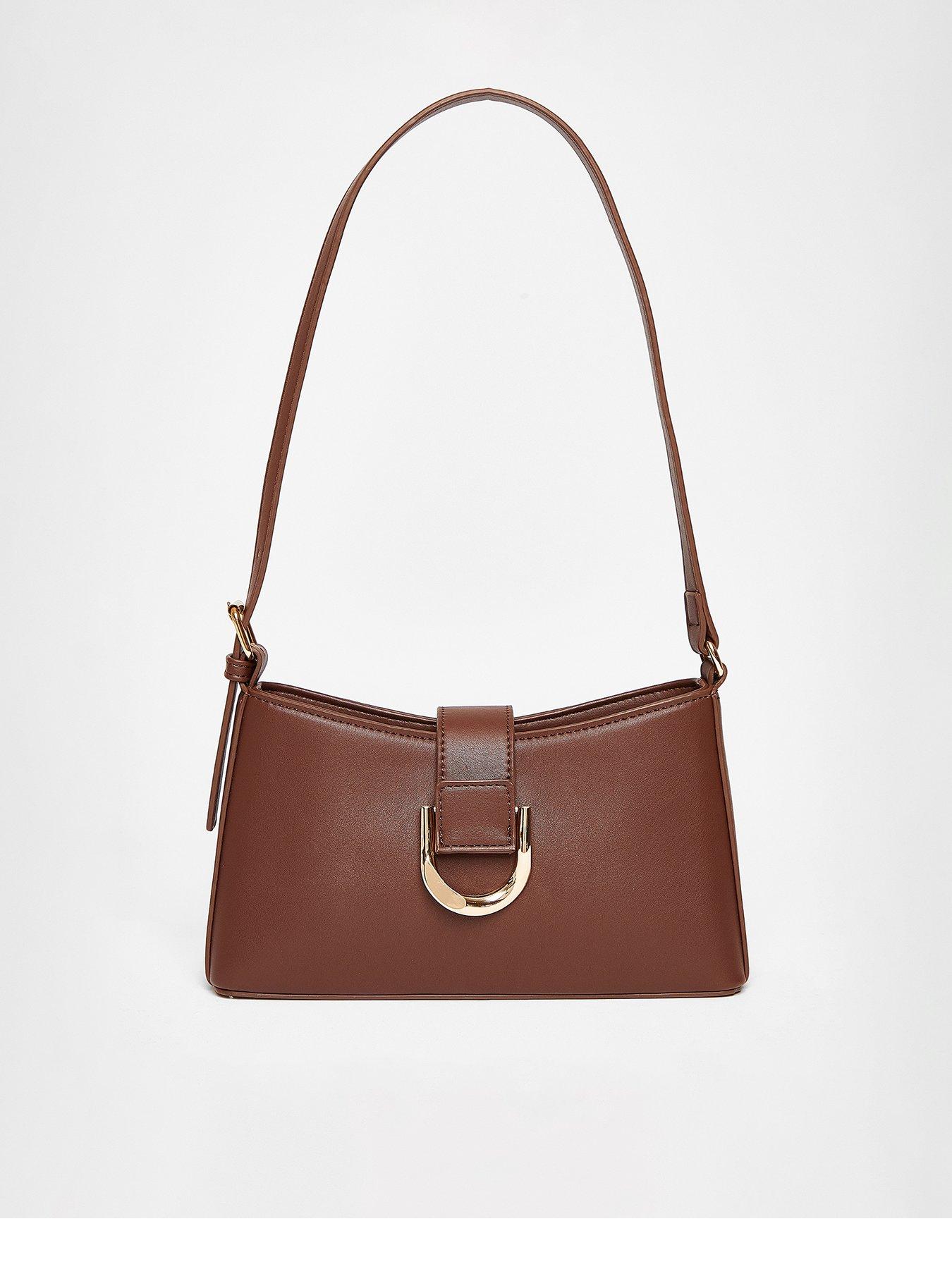 undefined Brown Buckle Shoulder Bag
