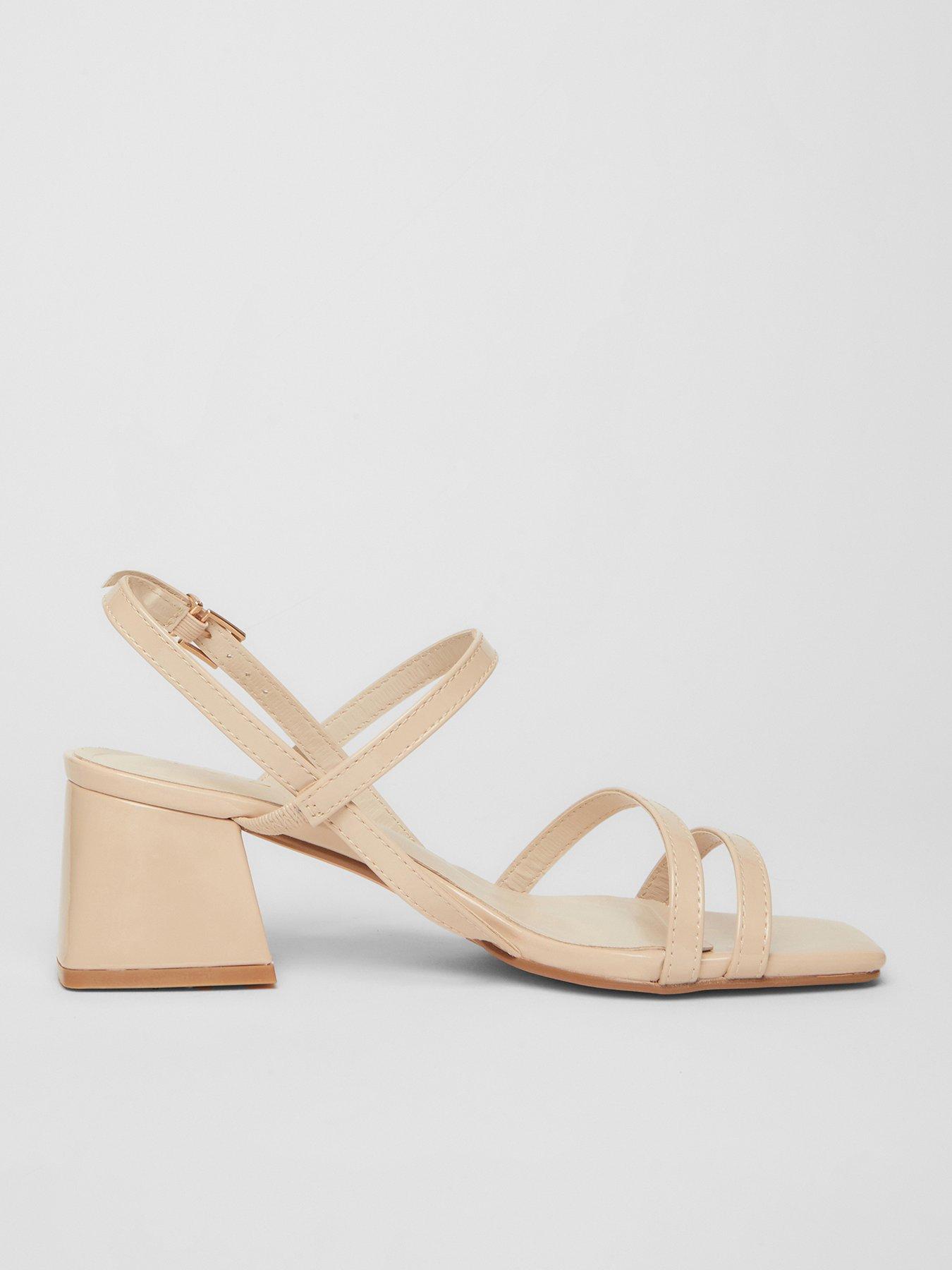 Image 1 of 5 of Quiz Nude Sling Back Heeled Sandal