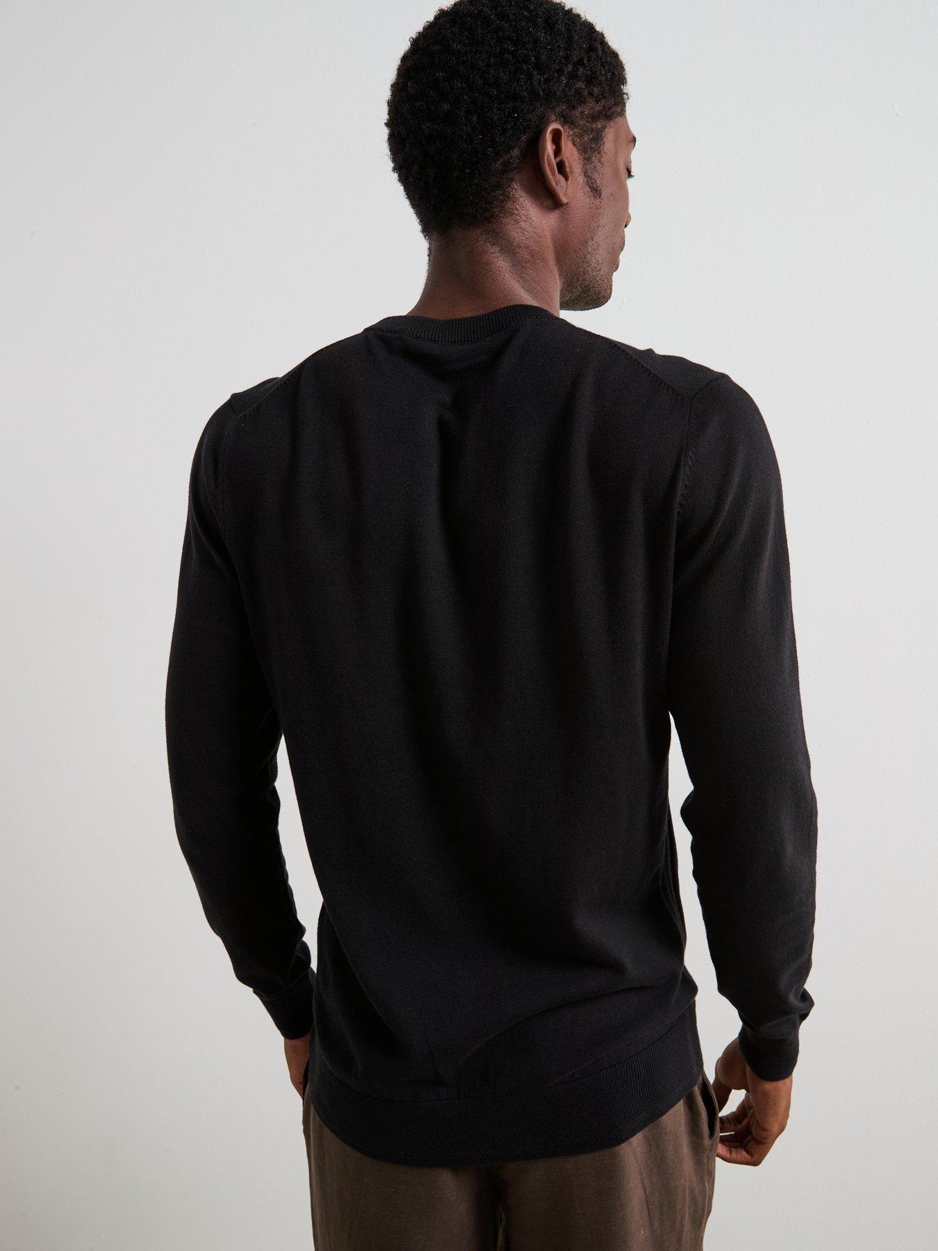 Image 2 of 6 of The Very Collection Cotton Rich Knitted Crew Neck Jumper - Black