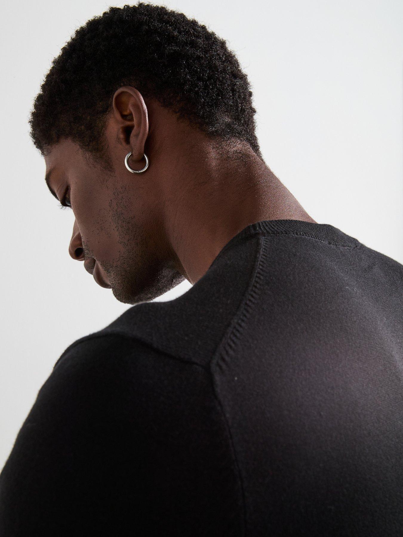 Image 4 of 6 of The Very Collection Cotton Rich Knitted Crew Neck Jumper - Black