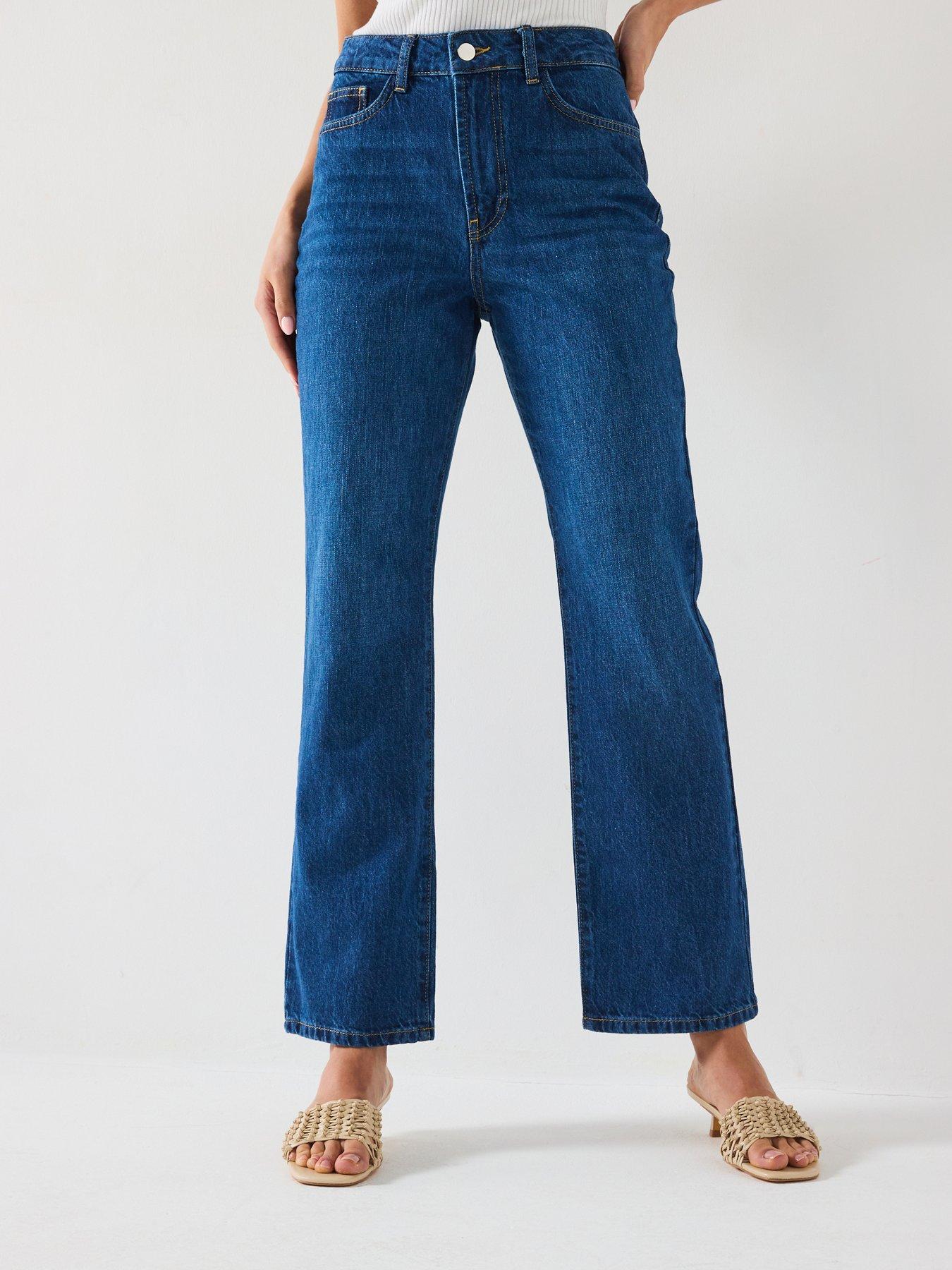 undefined Column Straight Fit Jeans - Dark Wash