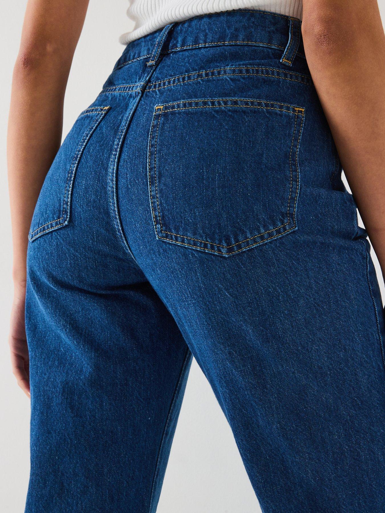 Image 5 of 6 of V by Very Column Straight Fit Jeans - Dark Wash