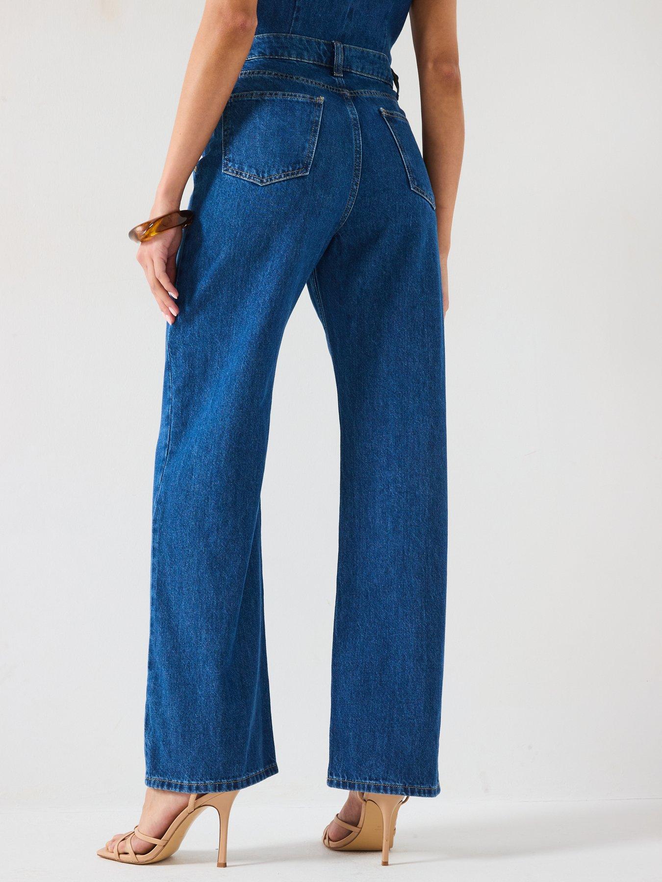 Image 2 of 6 of V by Very Denim Tailored Wide Leg Co-Ord Jeans - Mid Wash