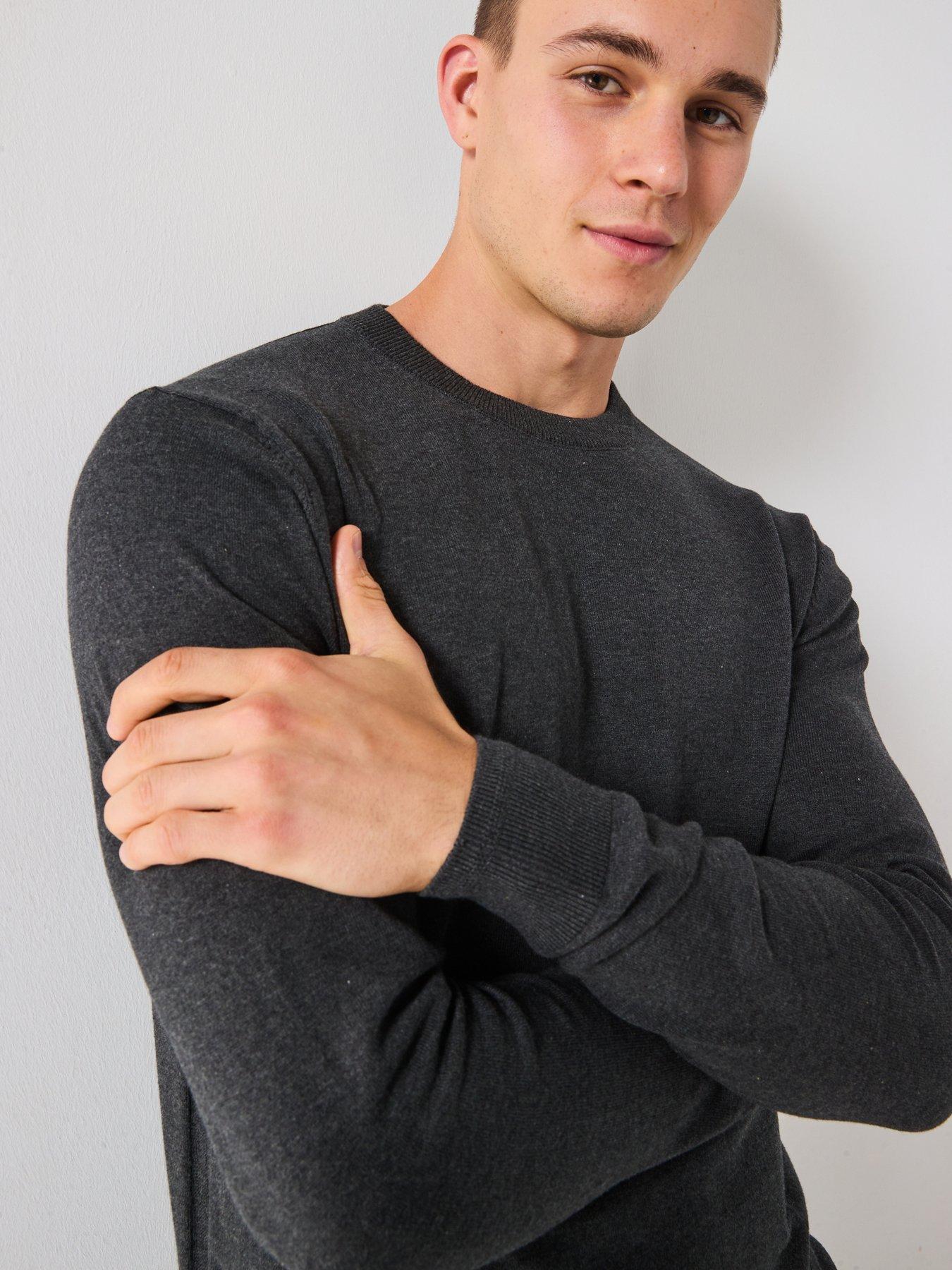 Image 5 of 6 of The Very Collection Cotton Rich Knitted Crew Neck Jumper - Charcoal