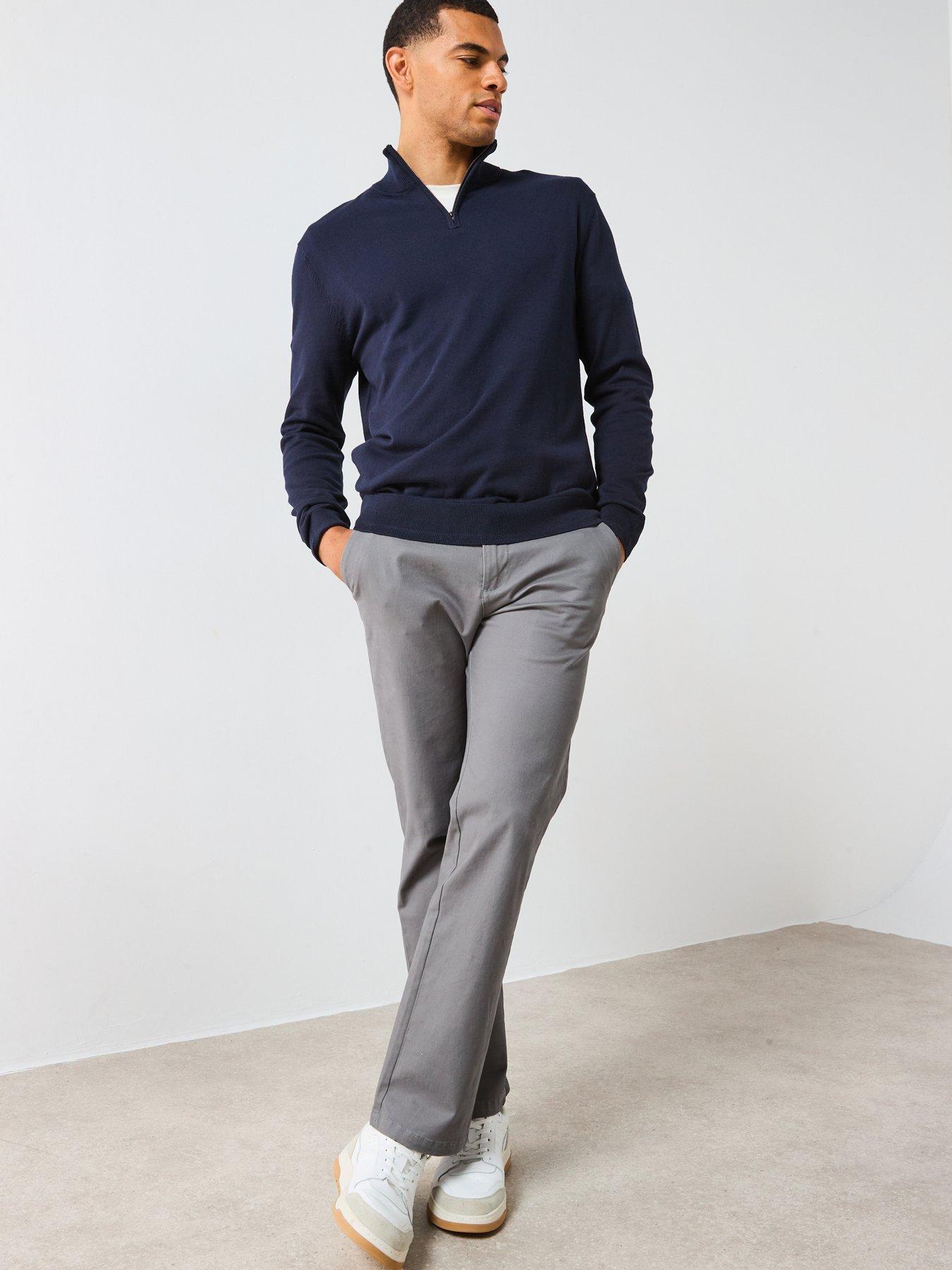 Image 5 of 6 of The Very Collection Cotton Rich Knitted 1/4 Zip Jumper - Navy