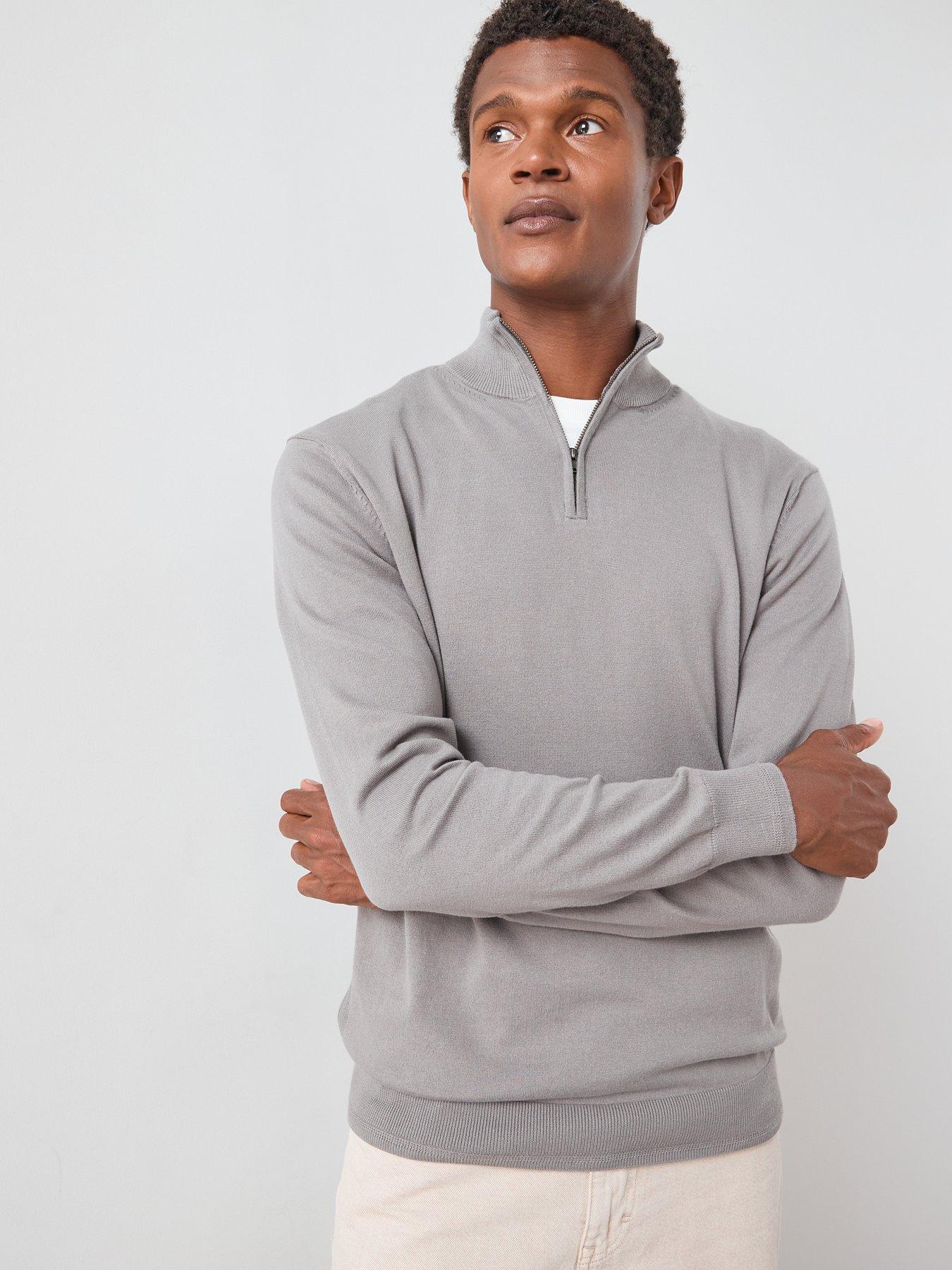 Image 6 of 6 of The Very Collection Cotton Rich Knitted 1/4 Zip Jumper - Charcoal