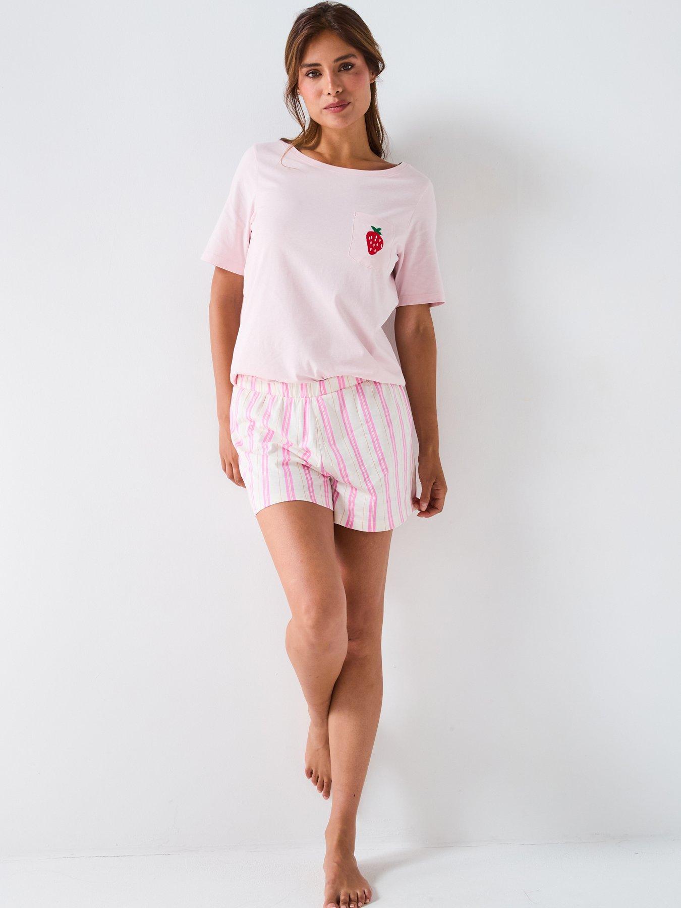 undefined Strawberry Short Sleeve And Short Pj Set