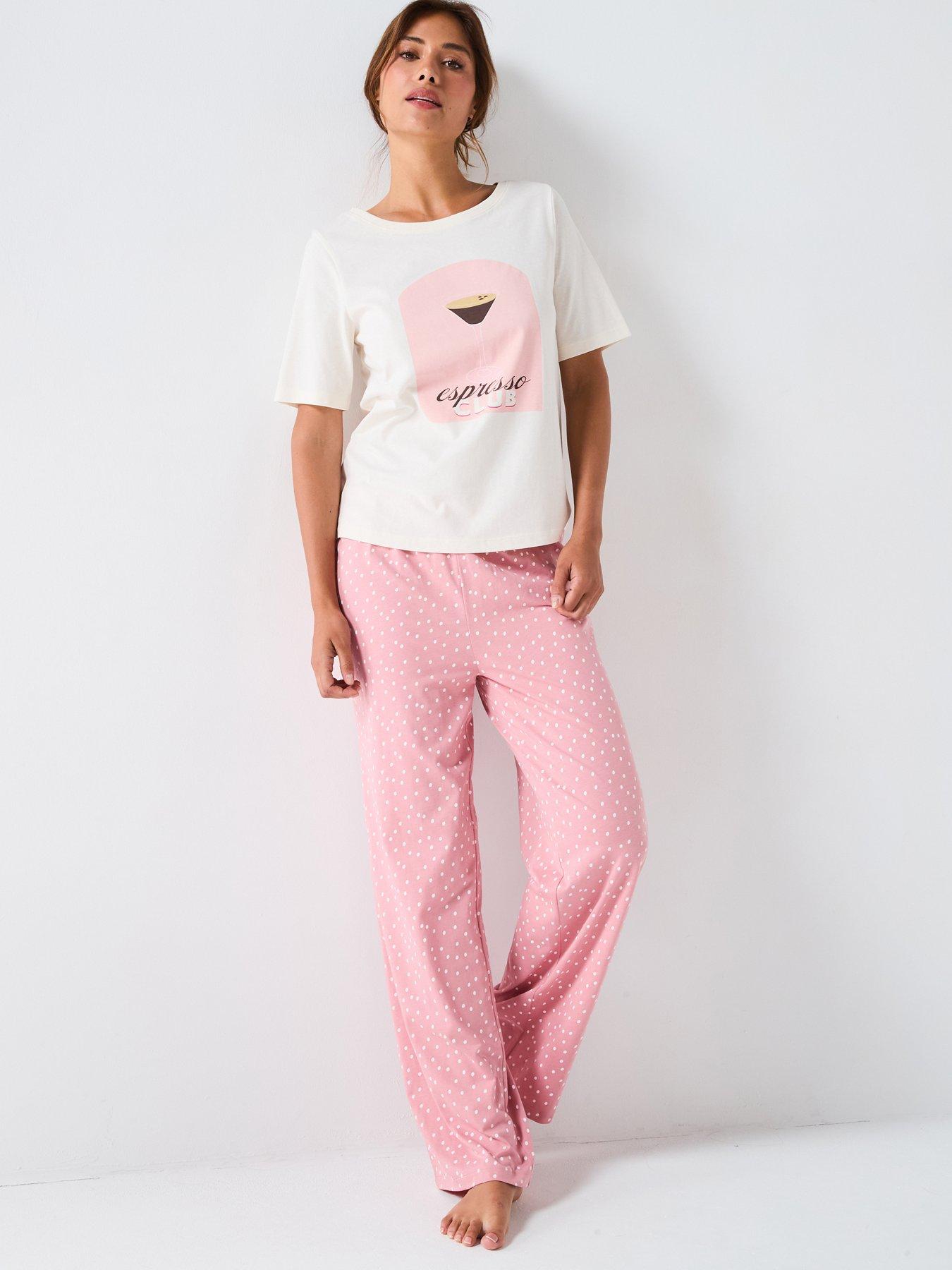 undefined Short Sleeve Expresso Aop Wide Leg Pj Set