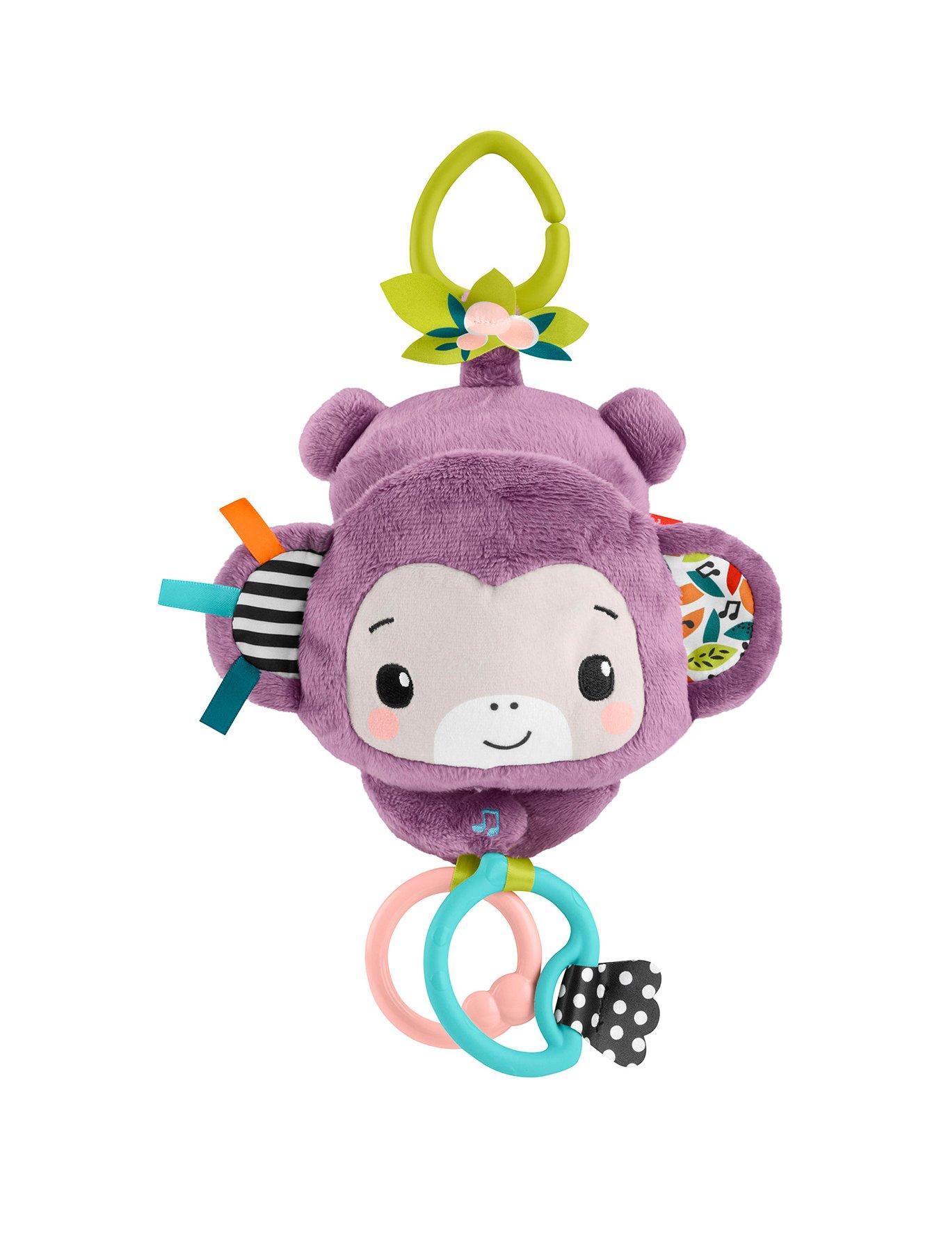 Fisher-Price Sing Go Purple Monkey Plush Baby Stroller Sensory