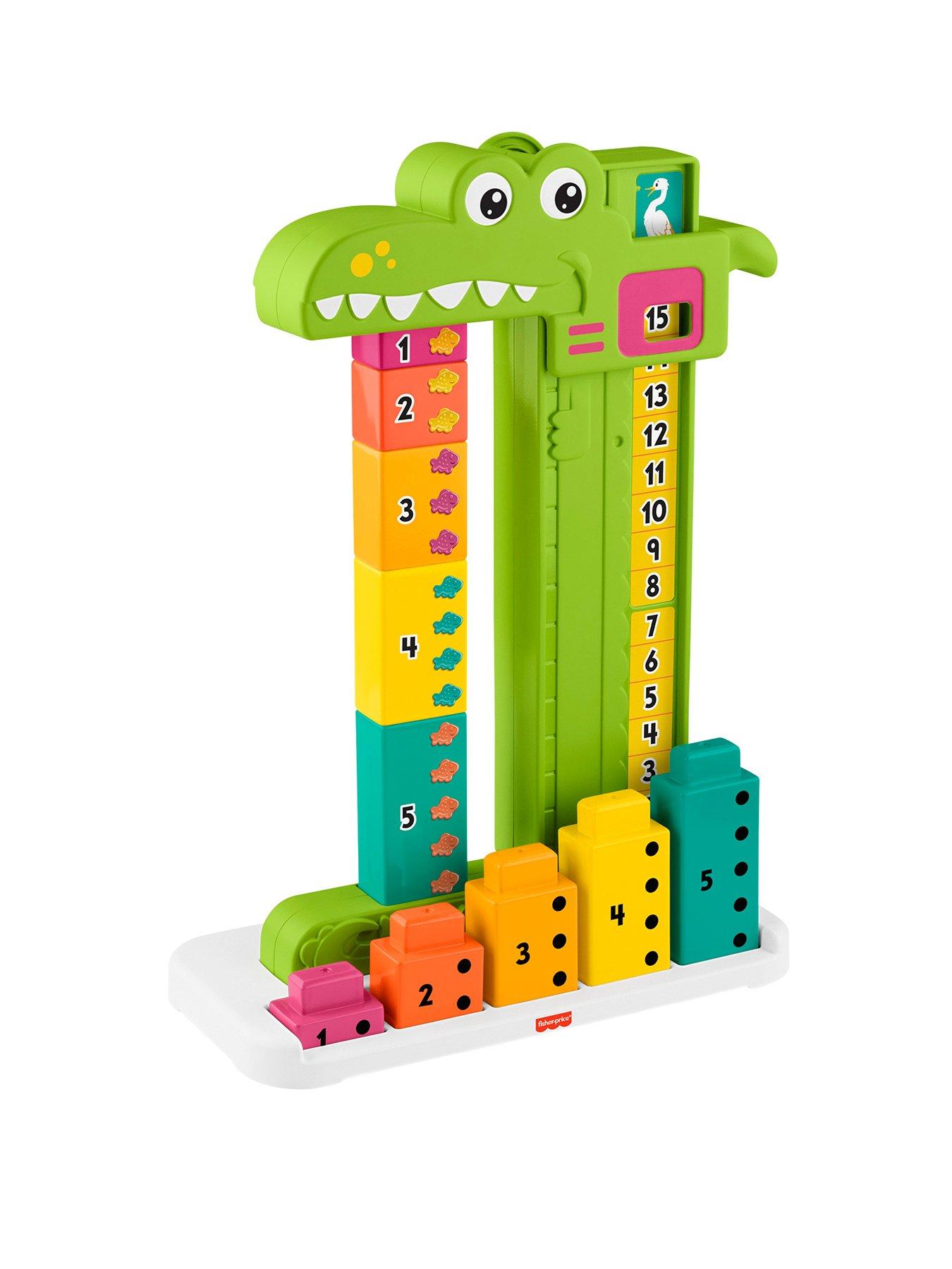 Image 1 of 7 of Fisher-Price Adding Alligator Educational Toy with 10 Stacking Blocks for Preschool Kids