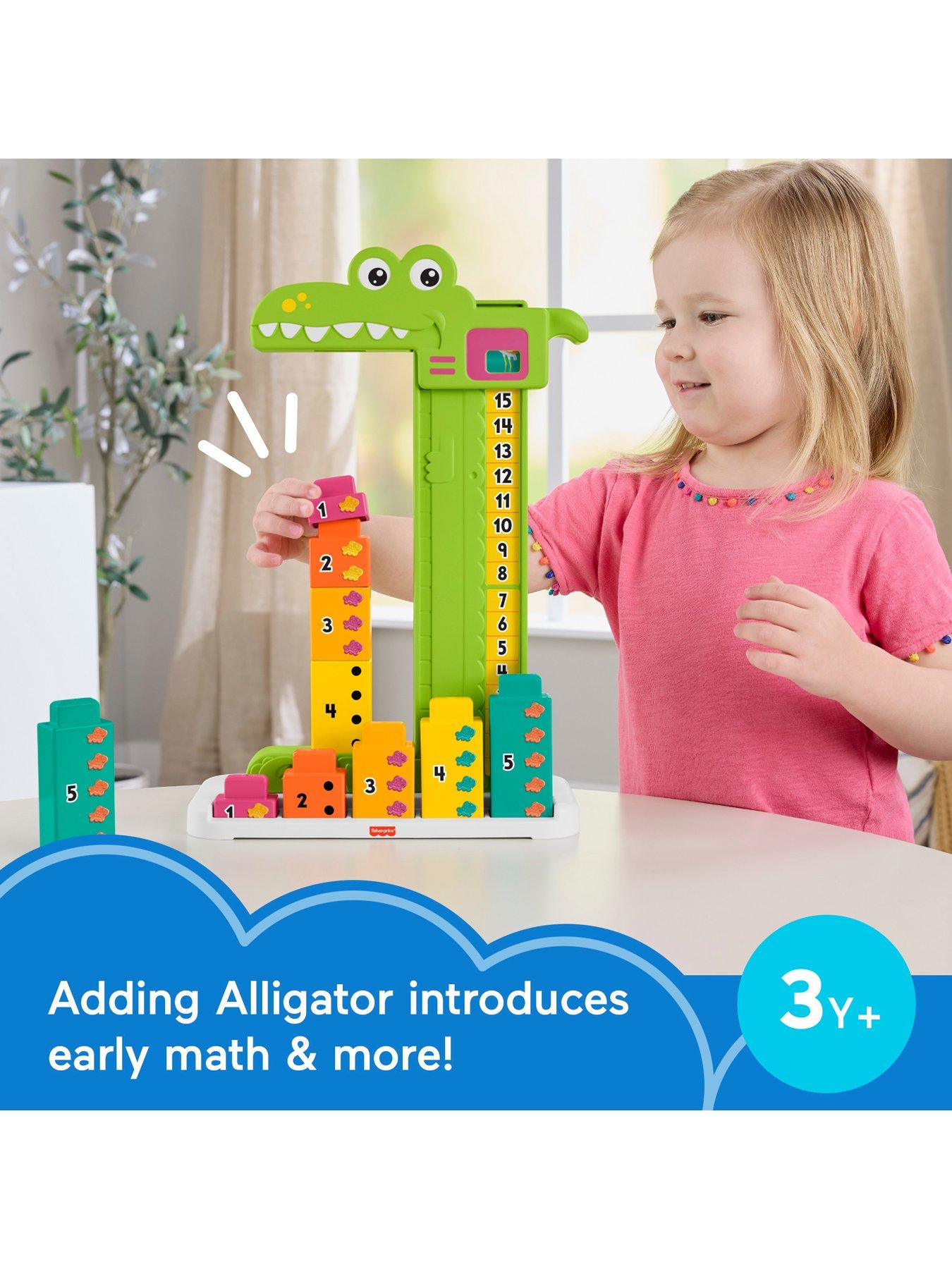 Image 2 of 7 of Fisher-Price Adding Alligator Educational Toy with 10 Stacking Blocks for Preschool Kids