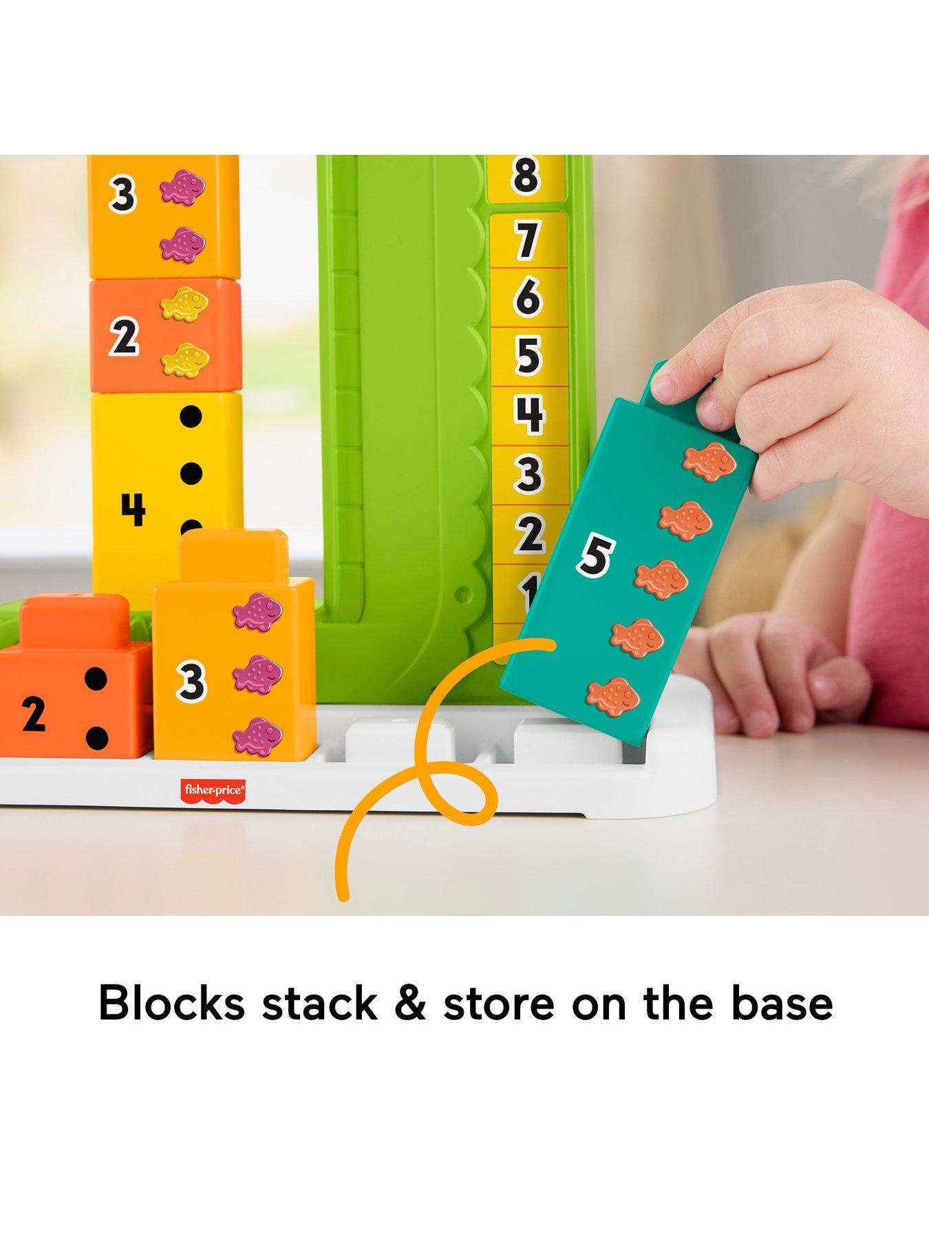 Image 4 of 7 of Fisher-Price Adding Alligator Educational Toy with 10 Stacking Blocks for Preschool Kids