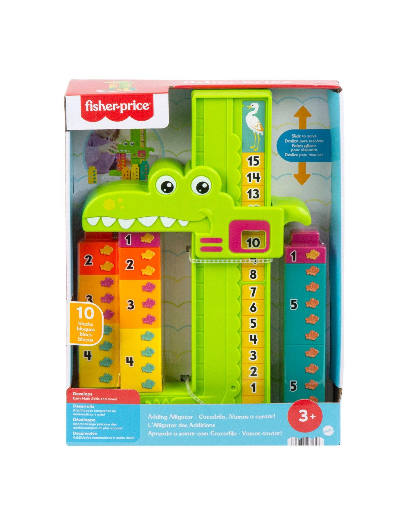 Image 7 of 7 of Fisher-Price Adding Alligator Educational Toy with 10 Stacking Blocks for Preschool Kids