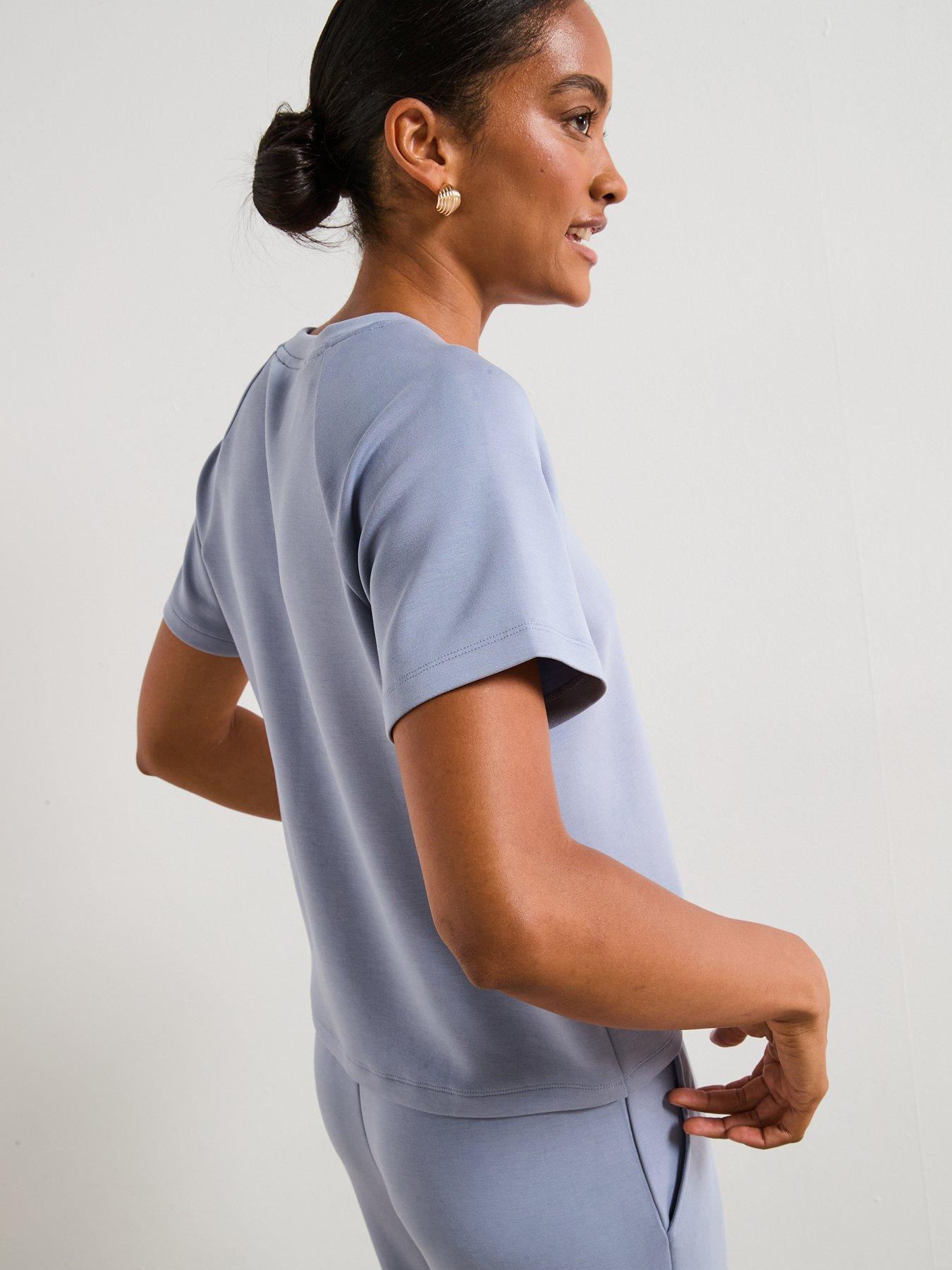 Image 2 of 6 of V by Very Modal Mix T-Shirt - Blue