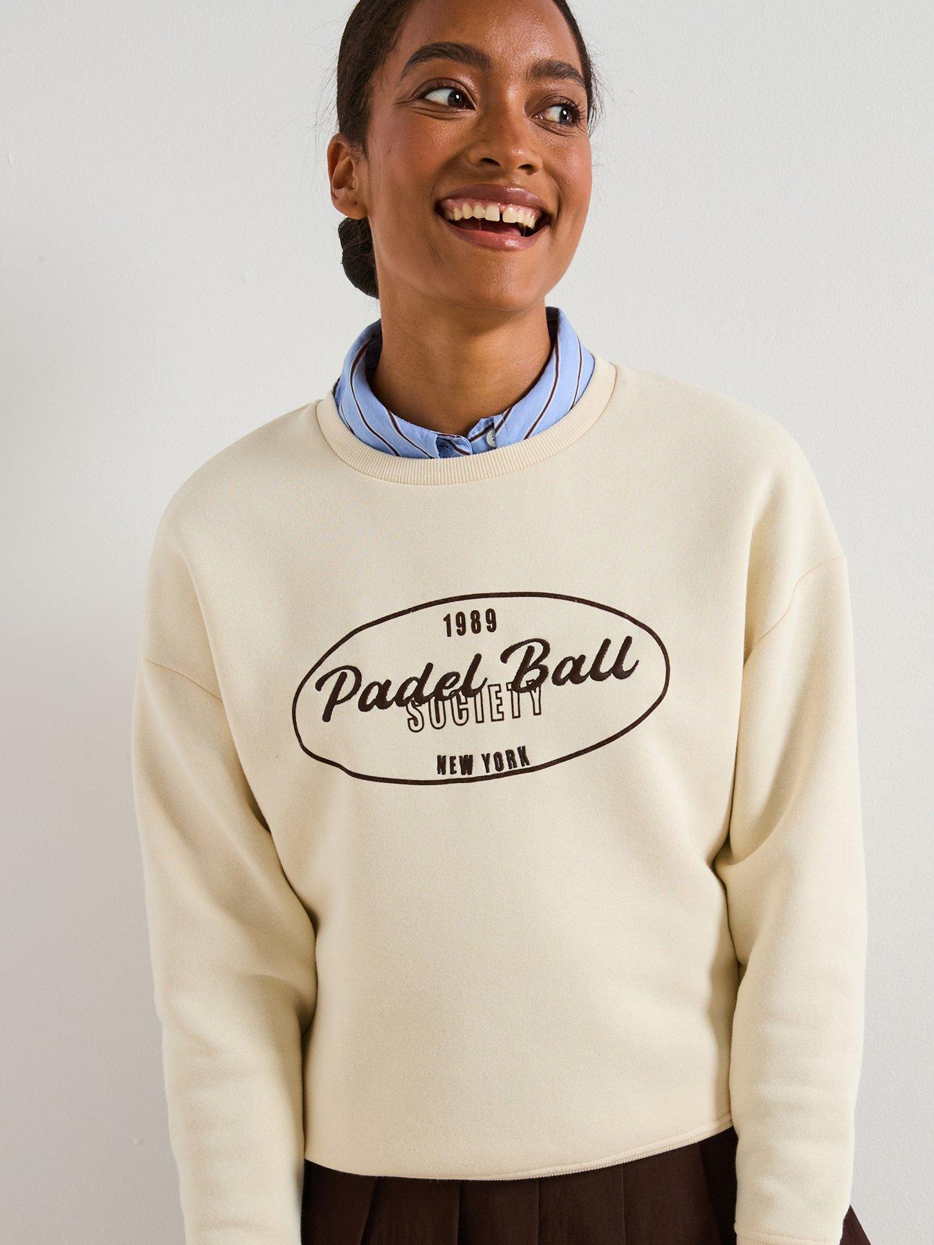 V by Very Basic Fashion Graphic Sweatshirt - Cream