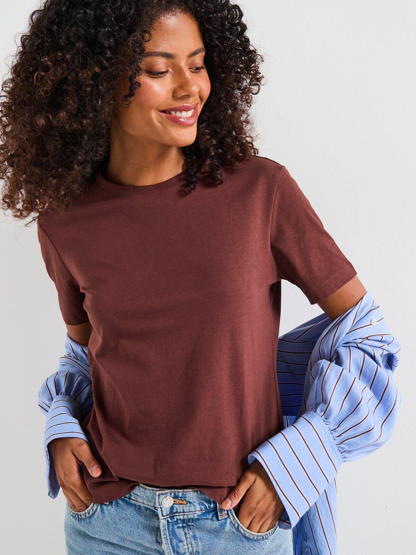 V by Very: Crew Tee - Brown