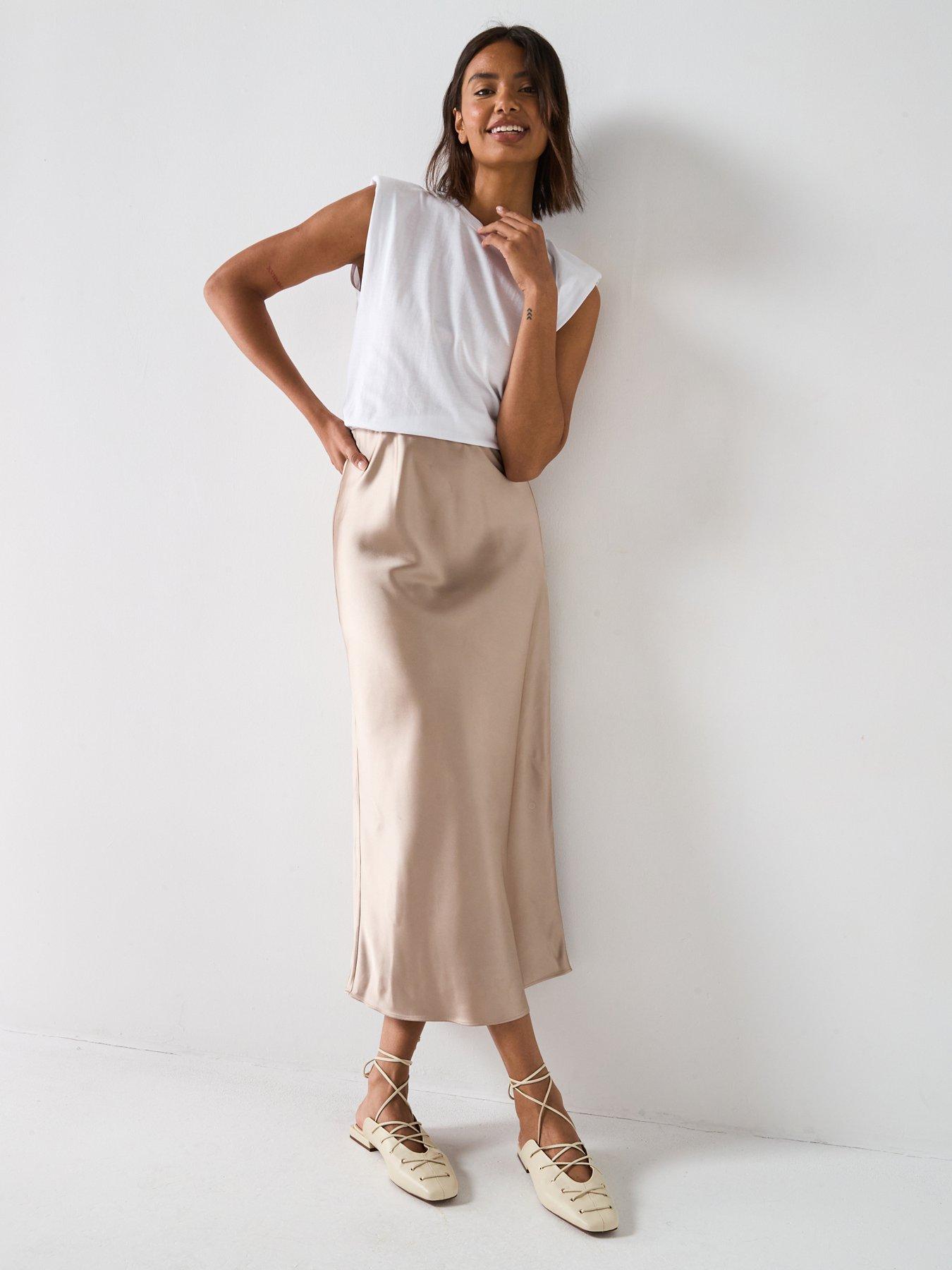 undefined Woven Satin Hem Dress