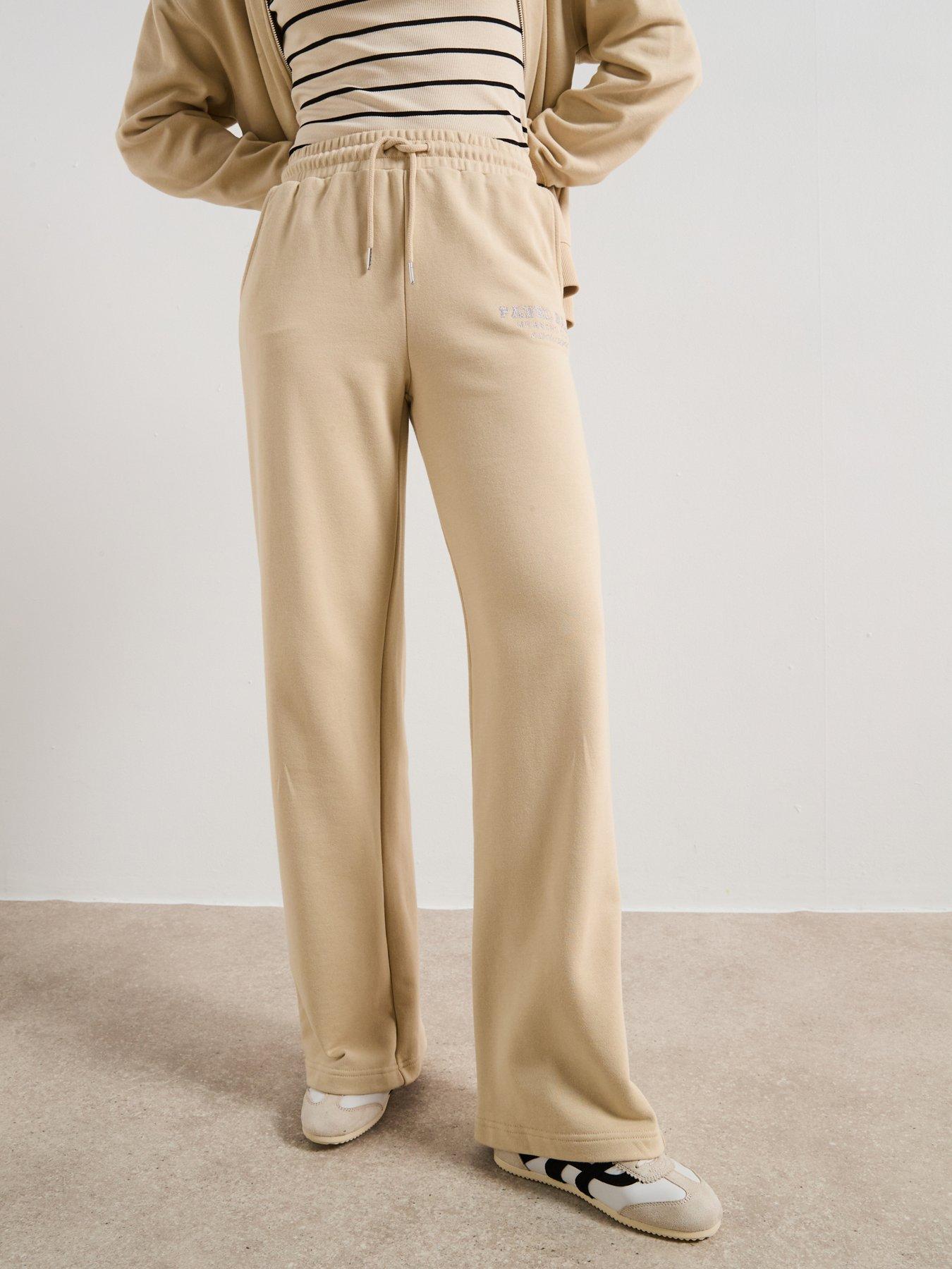 Image 1 of 6 of V by Very Wide Leg Joggers Co Ord - Cream