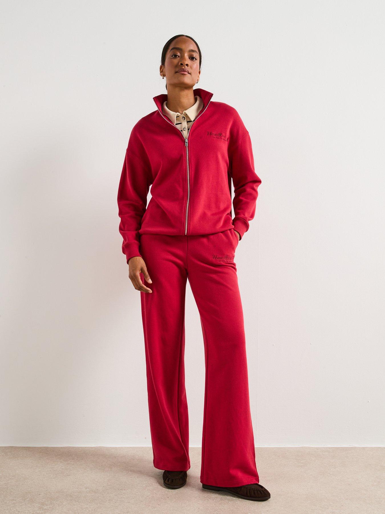 Image 3 of 6 of V by Very Wide Leg Joggers Co Ord - Red