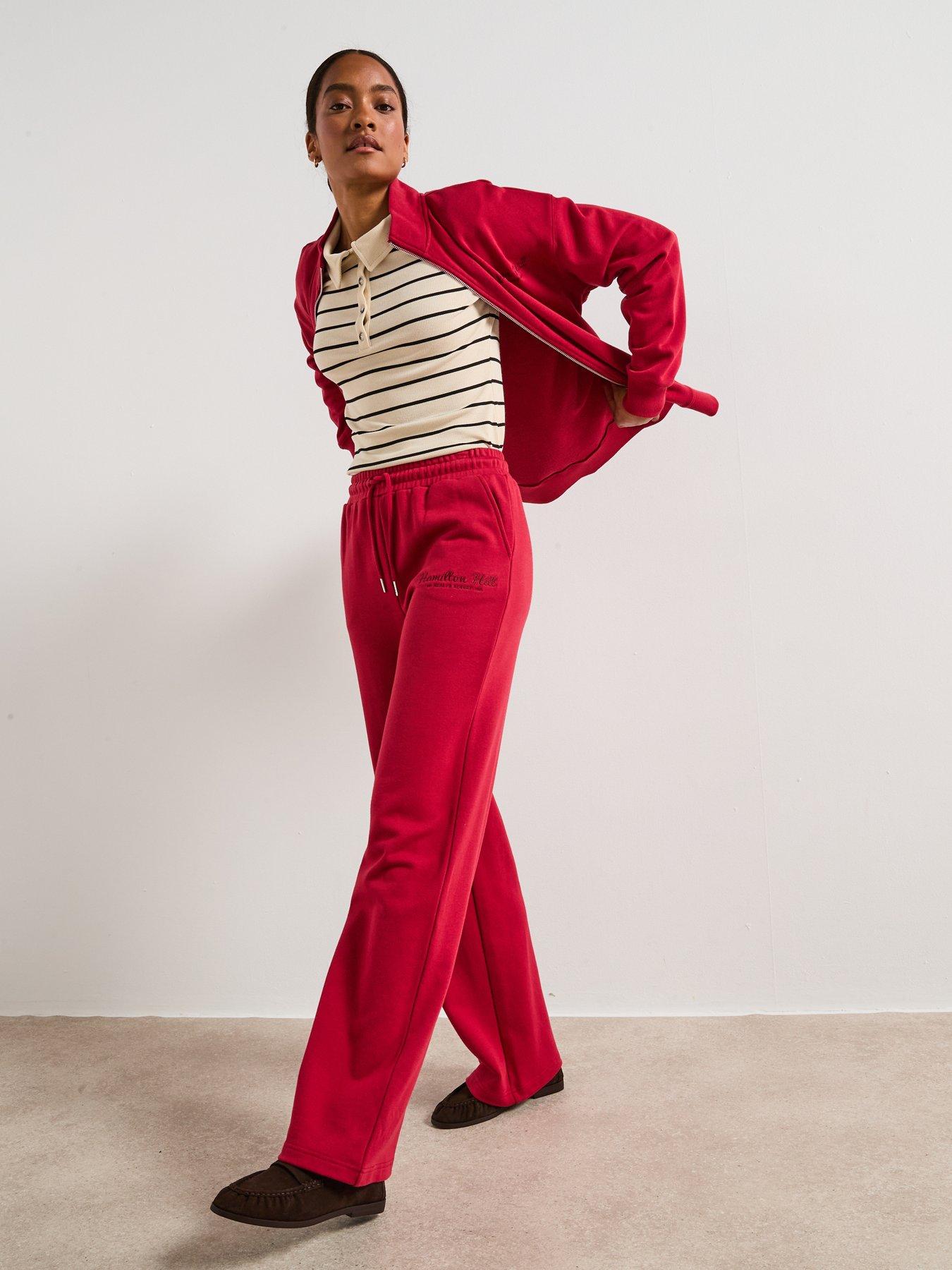 Image 5 of 6 of V by Very Wide Leg Joggers Co Ord - Red