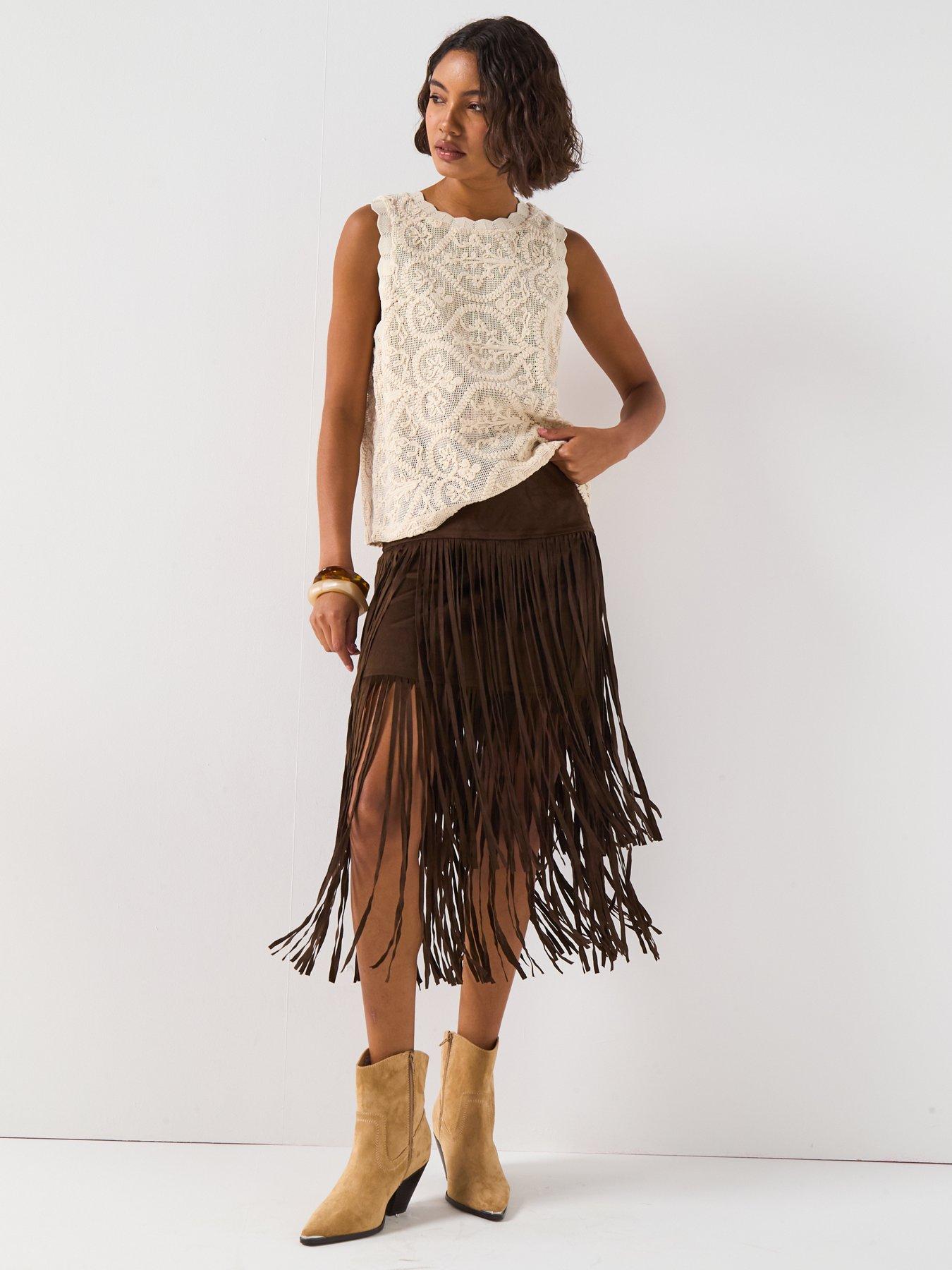Image 6 of 6 of V by Very Allover Crochet Vest - Cream
