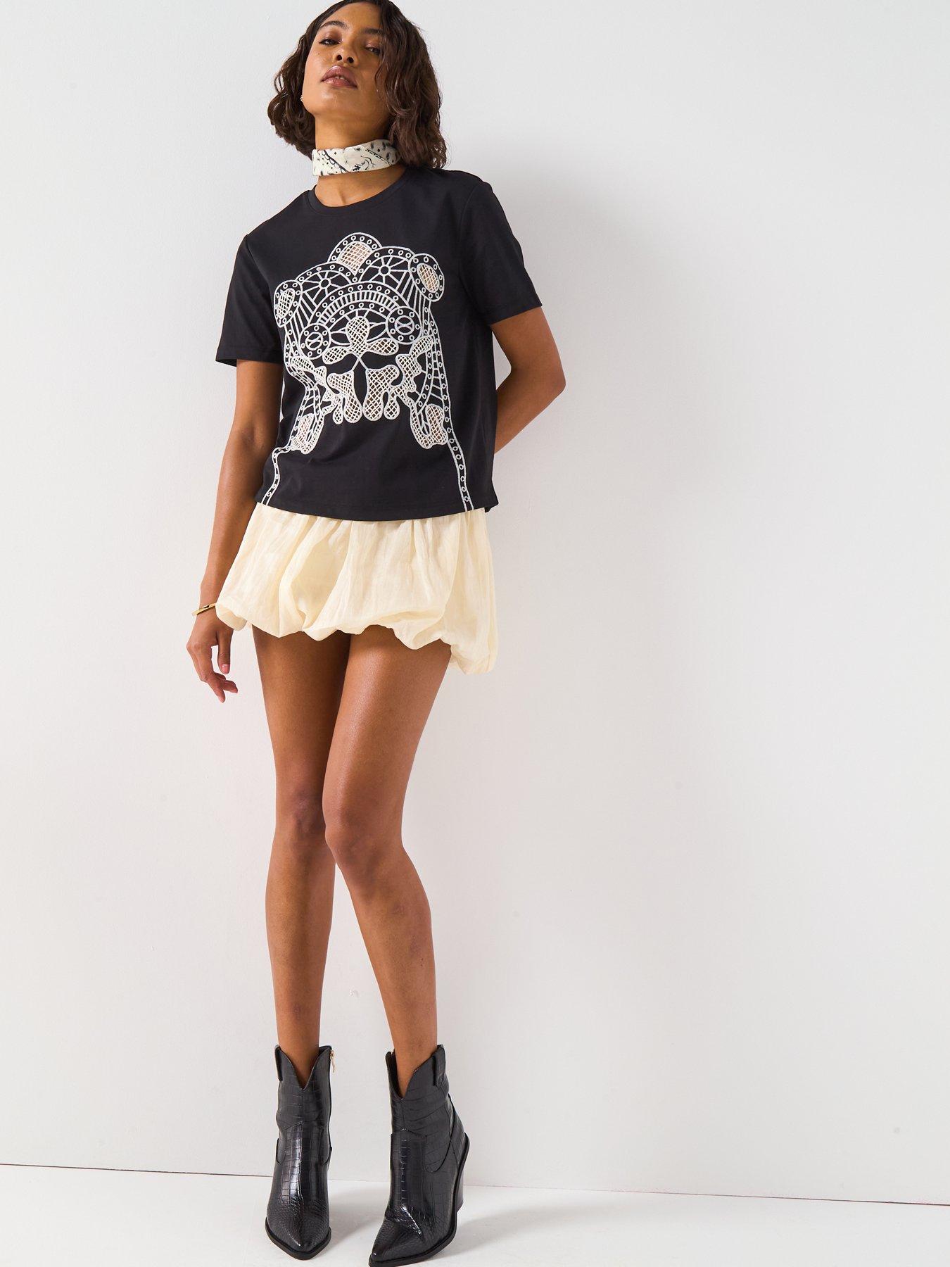 Image 3 of 6 of V by Very Western T-Shirt - Black